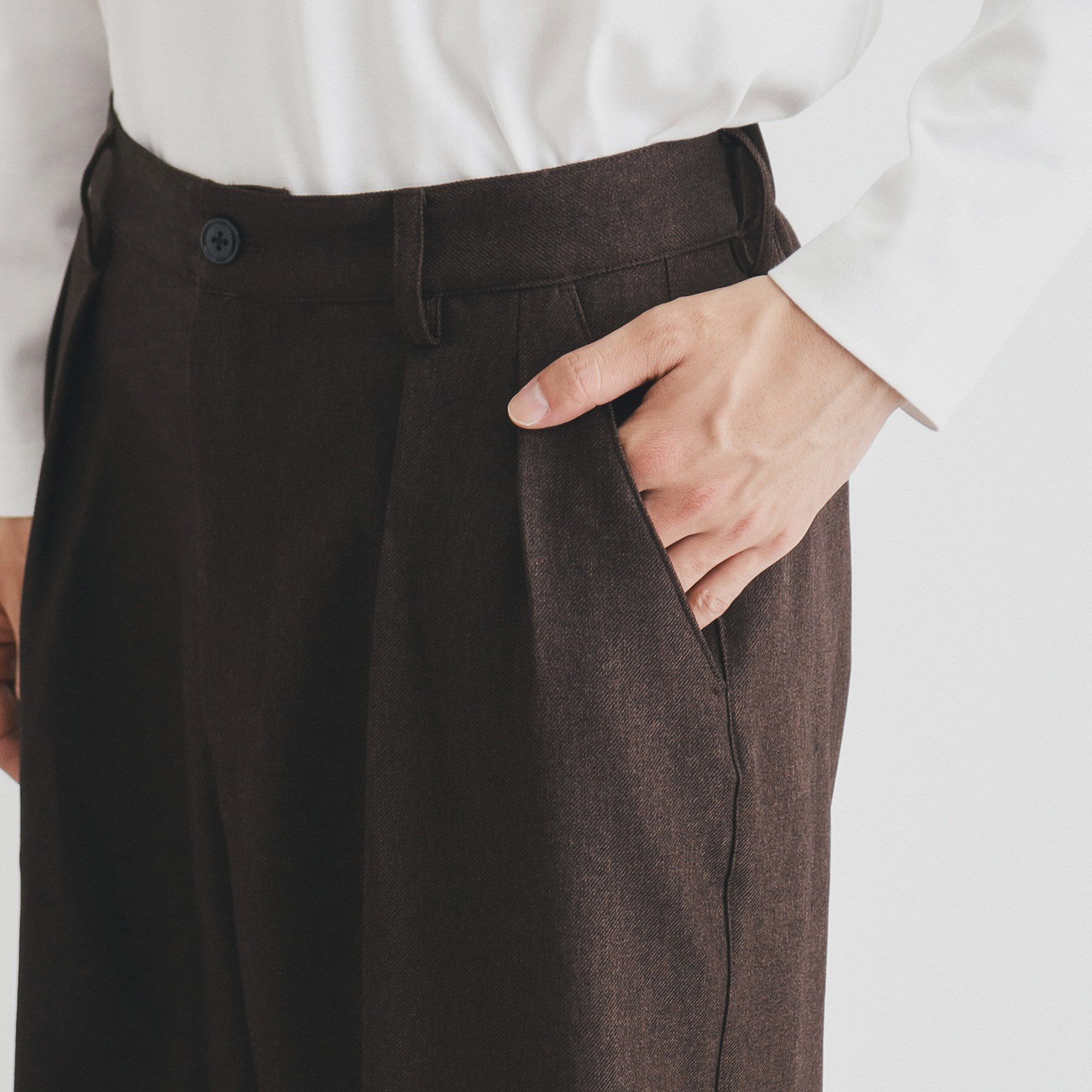 THE SHOP TK「ツータックワイドストレートスラックス ツイル／デニム」|その他|