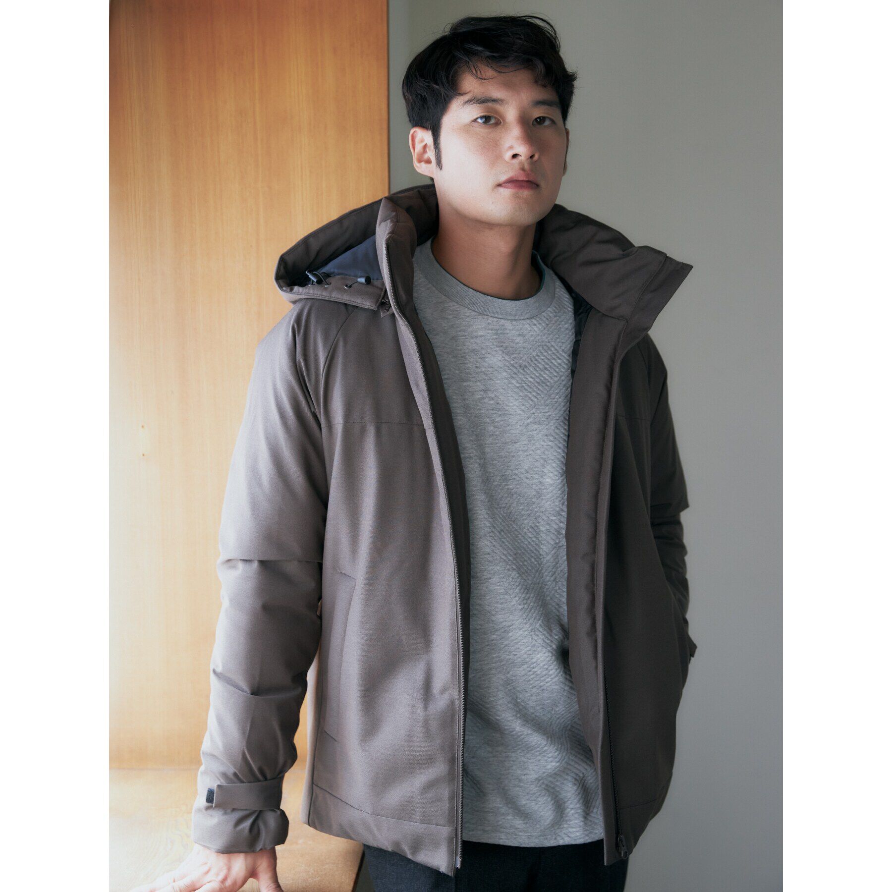 THE SHOP TK「SORONA中綿フードブルゾン 蓄熱／保温／洗える／防風／撥水／ビジネス対応可」|ダウン|