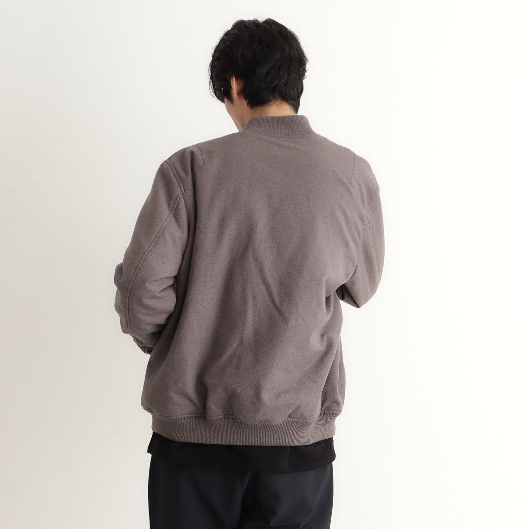 THE SHOP TK「シャークスキン薄中綿リブブルゾン」|ブルゾン・スタジャン|