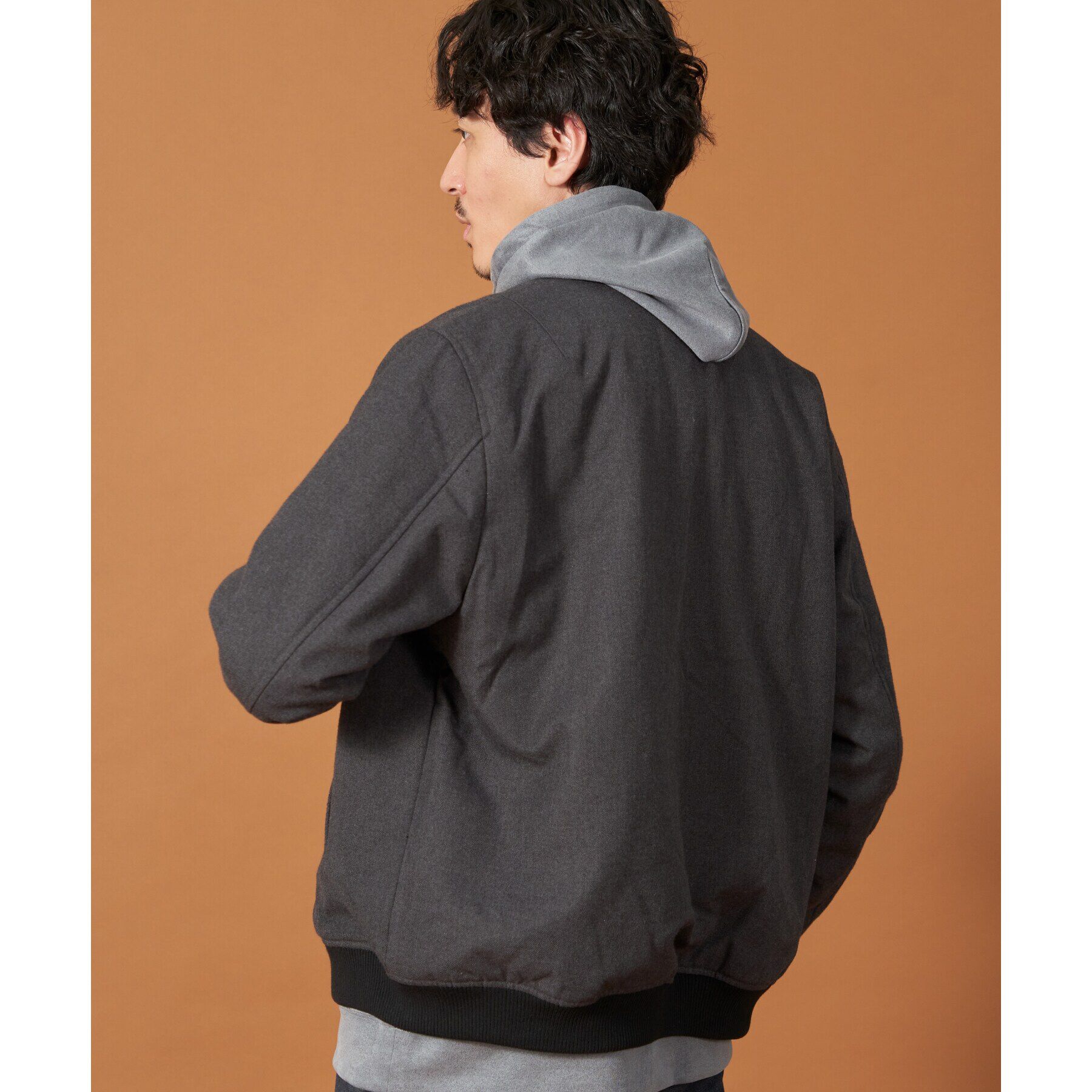 THE SHOP TK「シャークスキン薄中綿リブブルゾン」|ブルゾン・スタジャン|