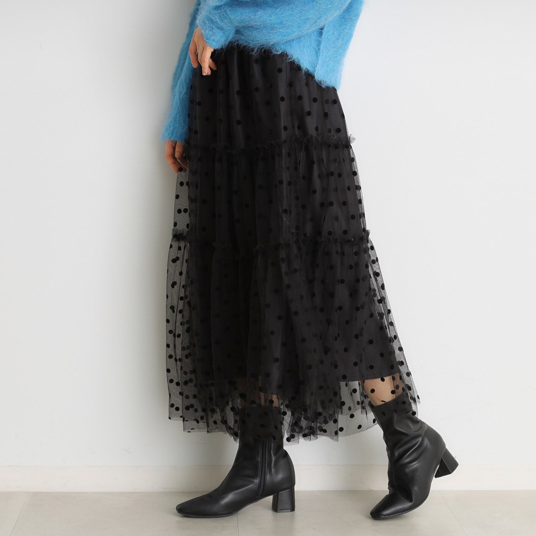 THE SHOP TK「チュールドットスカート【洗える】」|スカート|