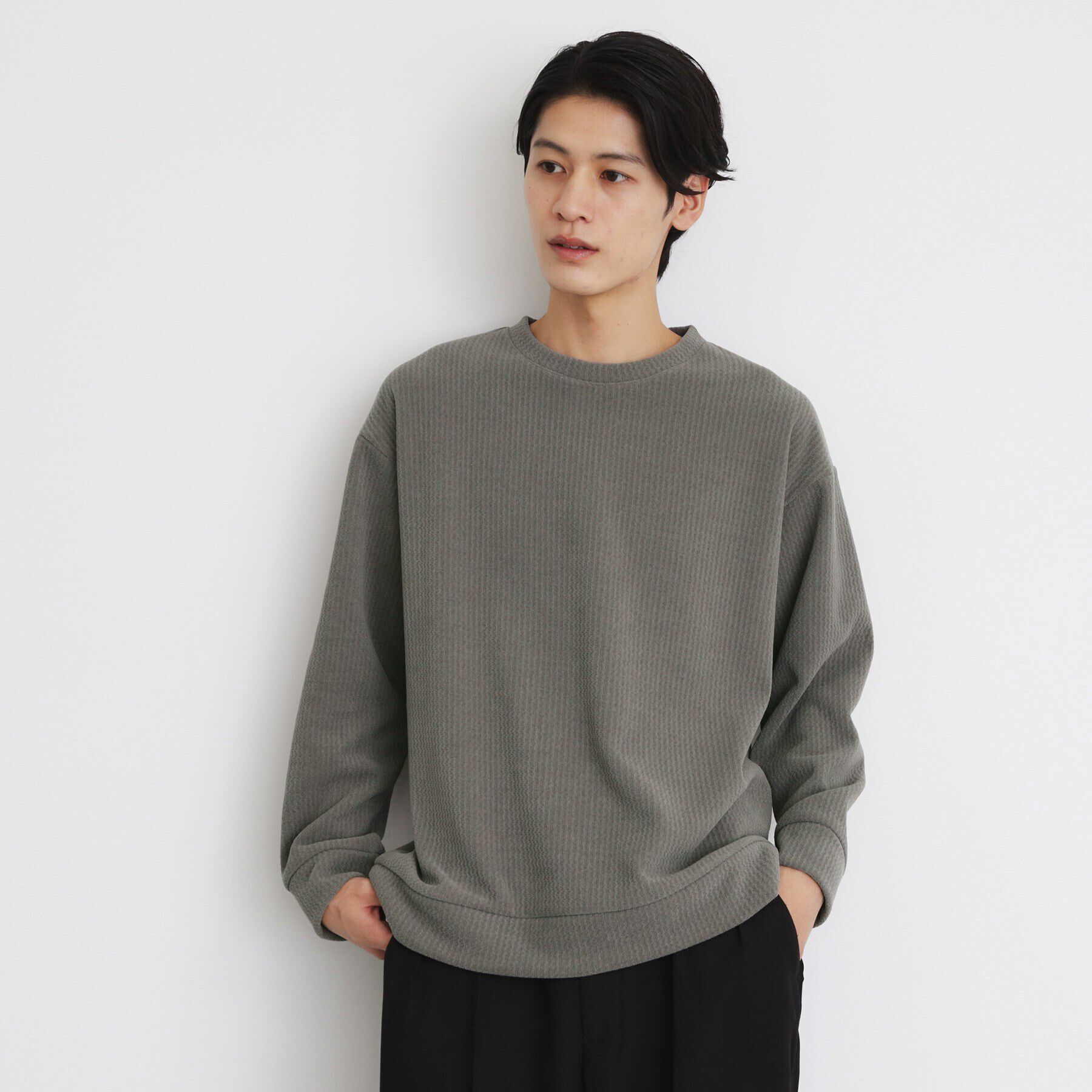 THE SHOP TK「ジャカードモールボアプルオーバー」|Tシャツ・カットソー|ライトグレー(011