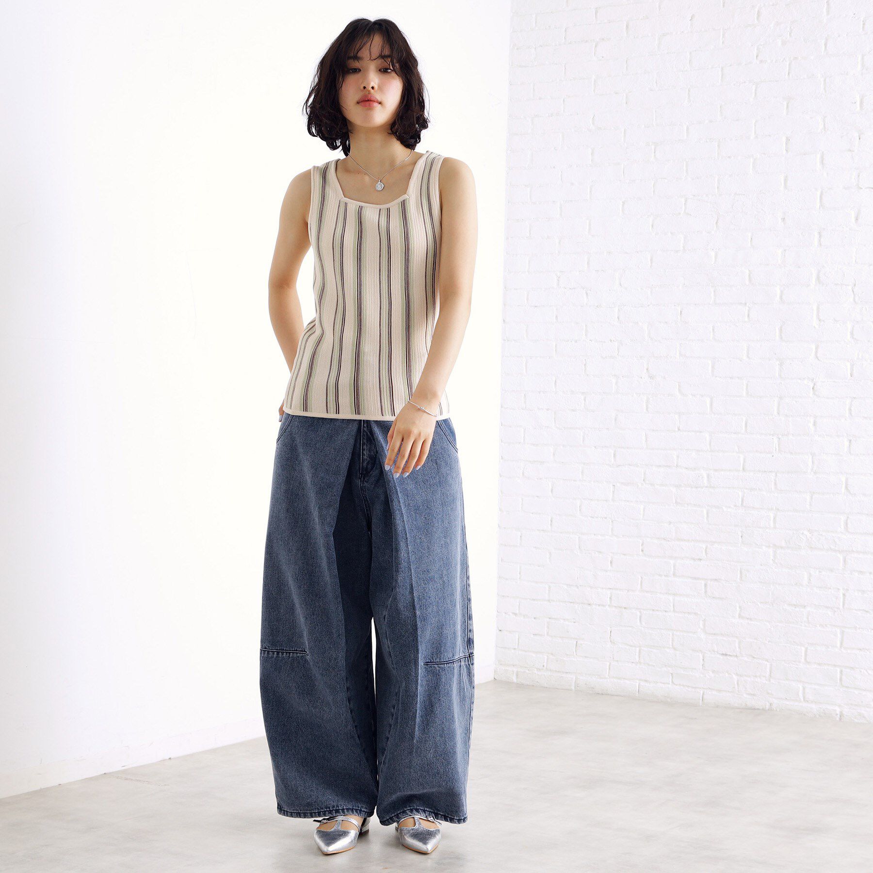 THE SHOP TK「ランダムガータータンク【前後2WAY/洗濯機OK】」|キャミソール|