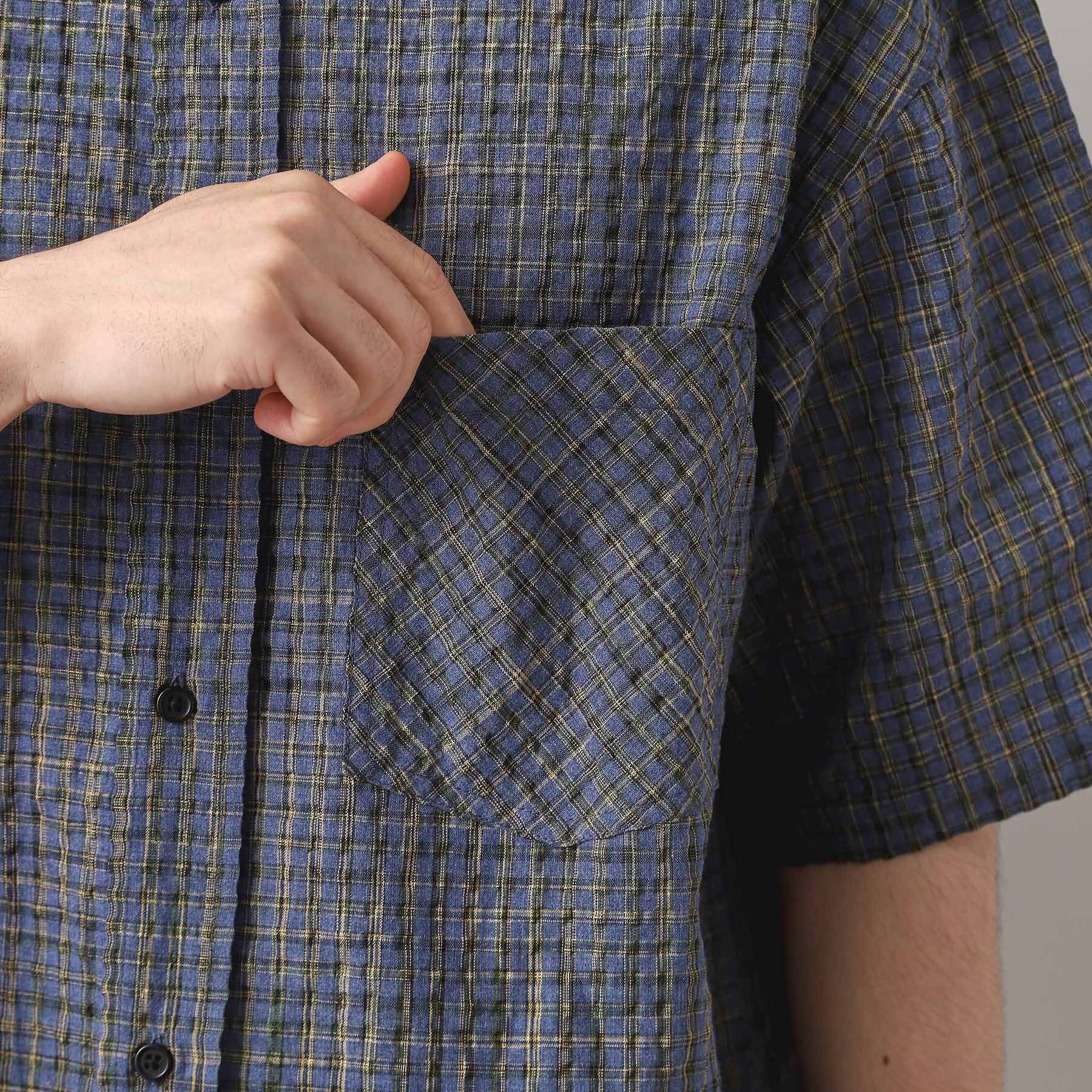 THE SHOP TK「シアサッカーチェックシャツ 【洗濯機OK】」|シャツ・ブラウス|