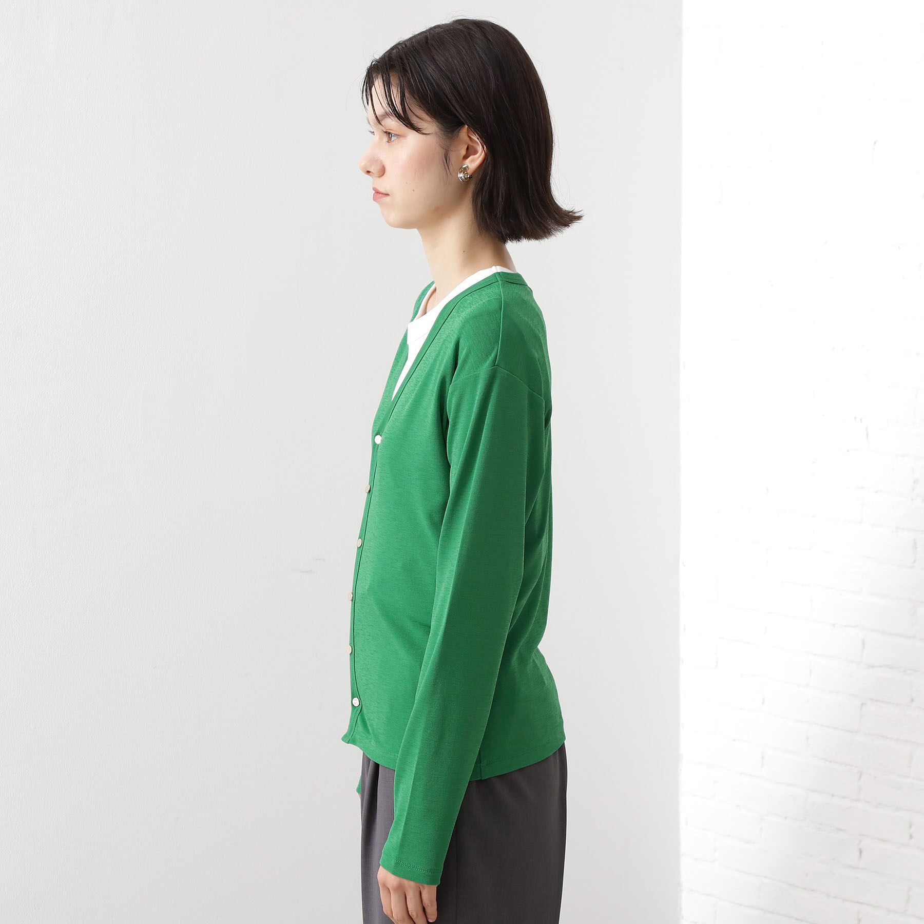 THE SHOP TK「シアーフライスVカーデ」|カーディガン|