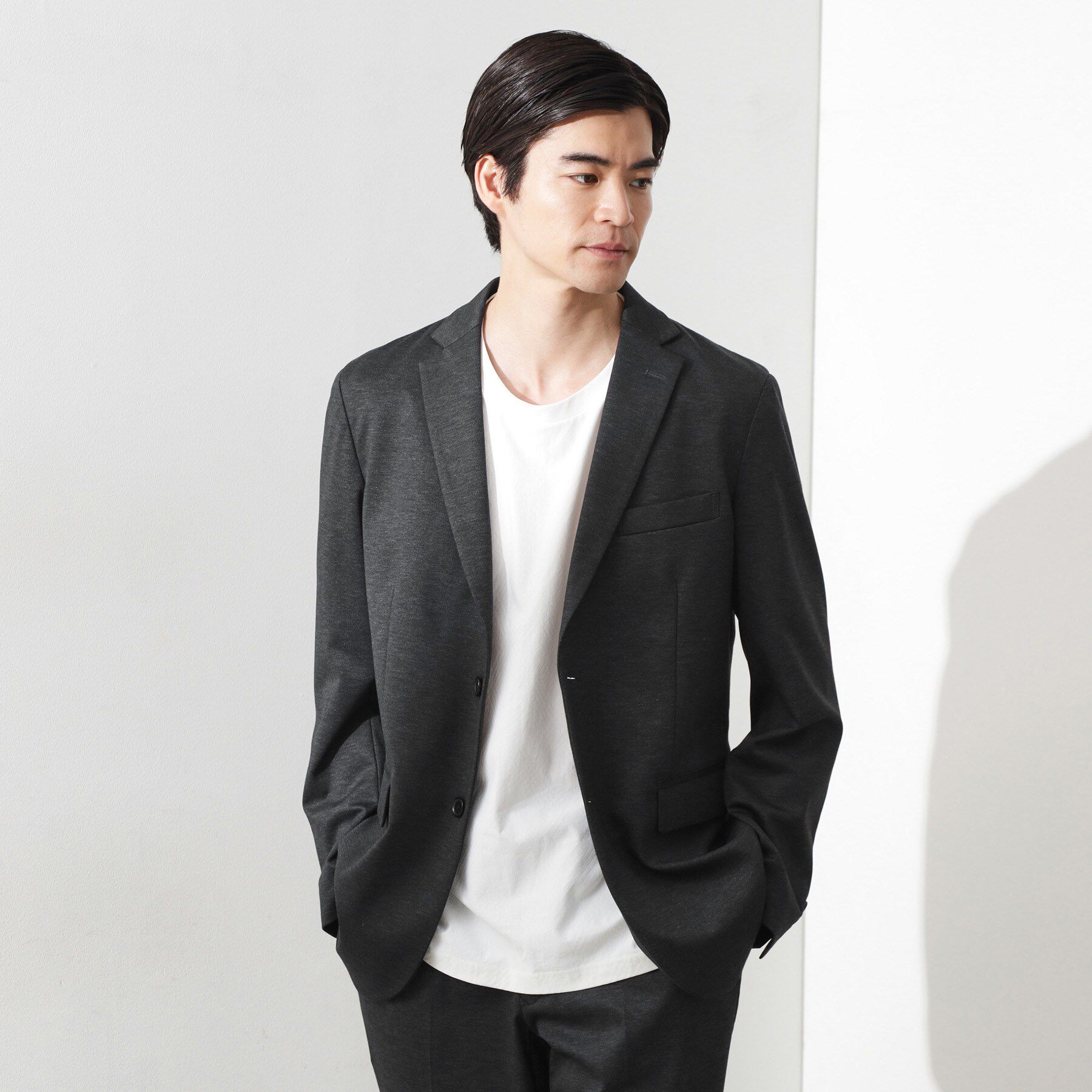 THE SHOP TK「ライトTRジャージジャケット【洗濯機OK/毛玉ができにくい/ストレッチ/セットアップ可】」|テーラードジャケット|