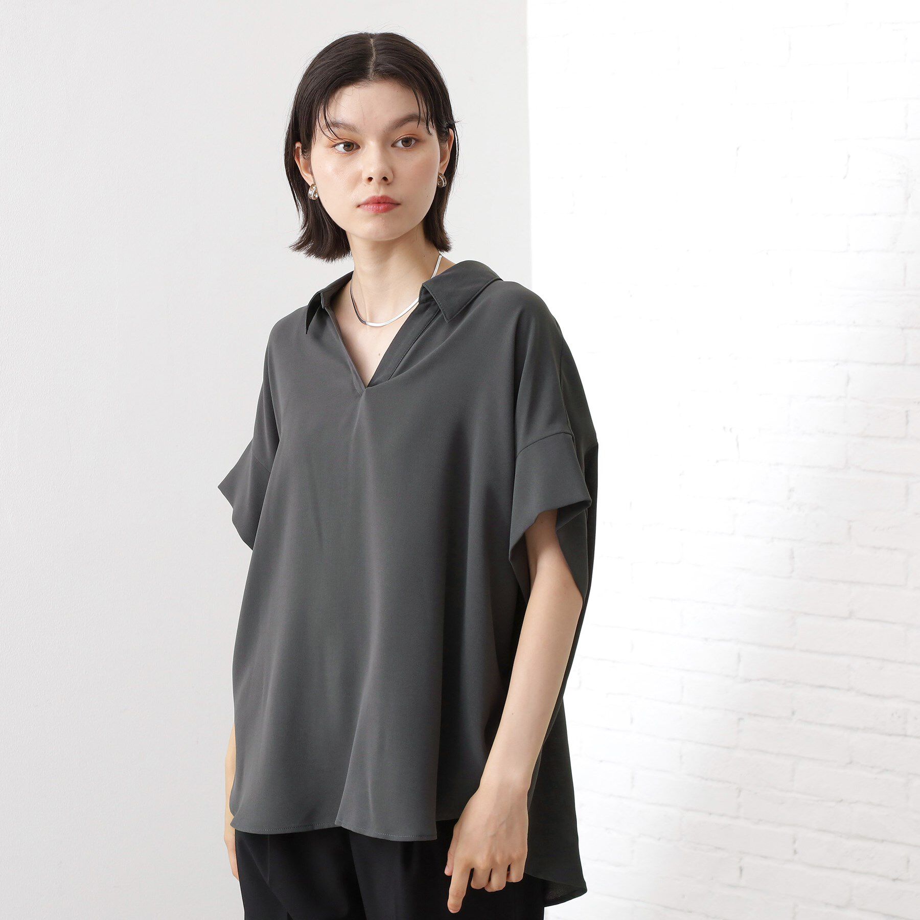 THE SHOP TK「【インしなくても決まる】スキッパーシャツ/接触冷感/防シワ/速乾」|シャツ・ブラウス|