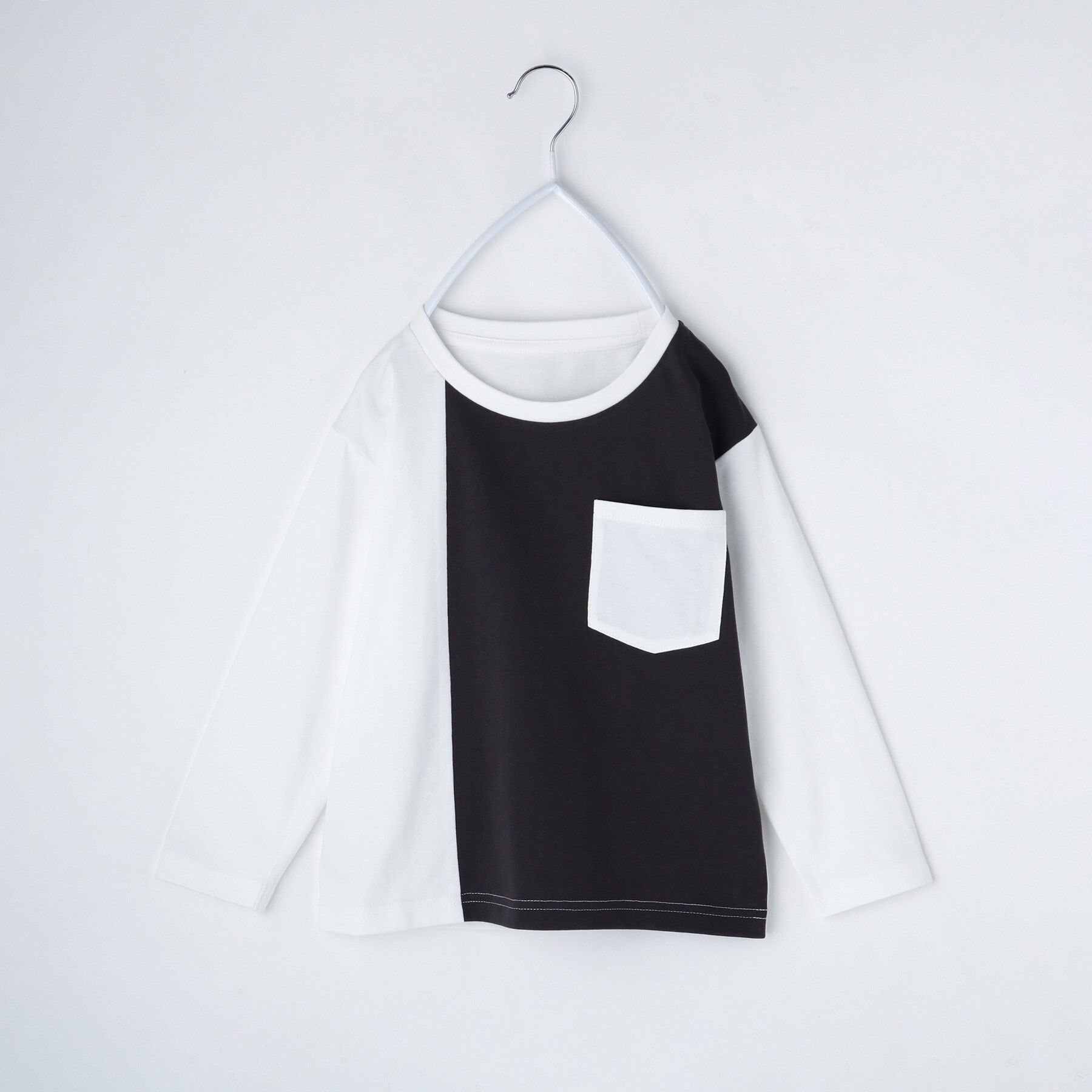 THE SHOP TK「【110-160/洗濯機OK】切り替え長袖Tシャツ」|Tシャツ・カットソー|グレー(512)