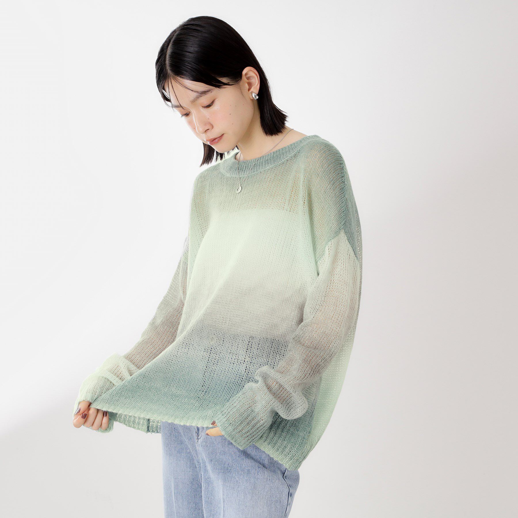 THE SHOP TK「スペースダイ透かし編みニット」|ニット・セーター|