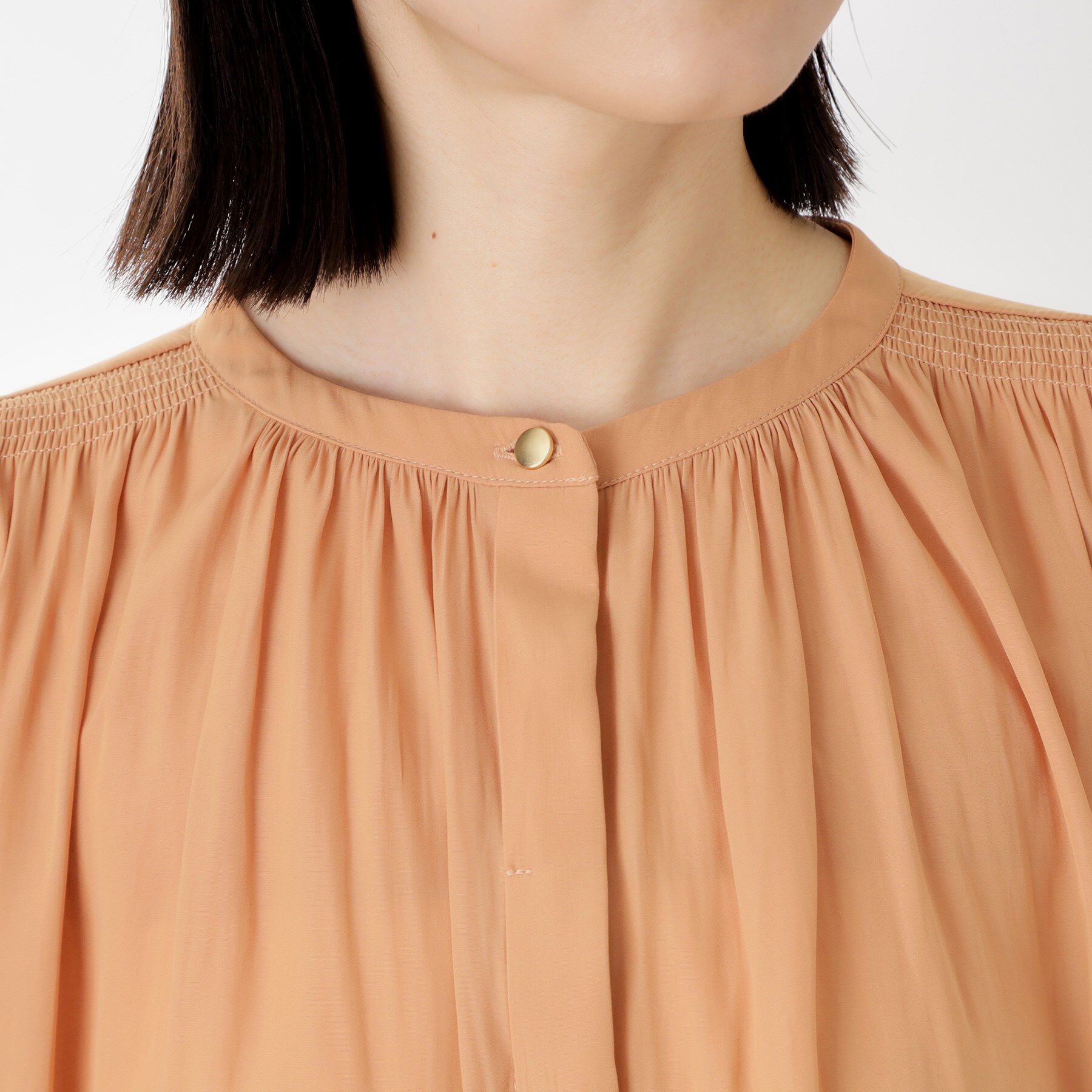 THE SHOP TK「ヴィンテージサテンギャザーシャツ」|シャツ・ブラウス|