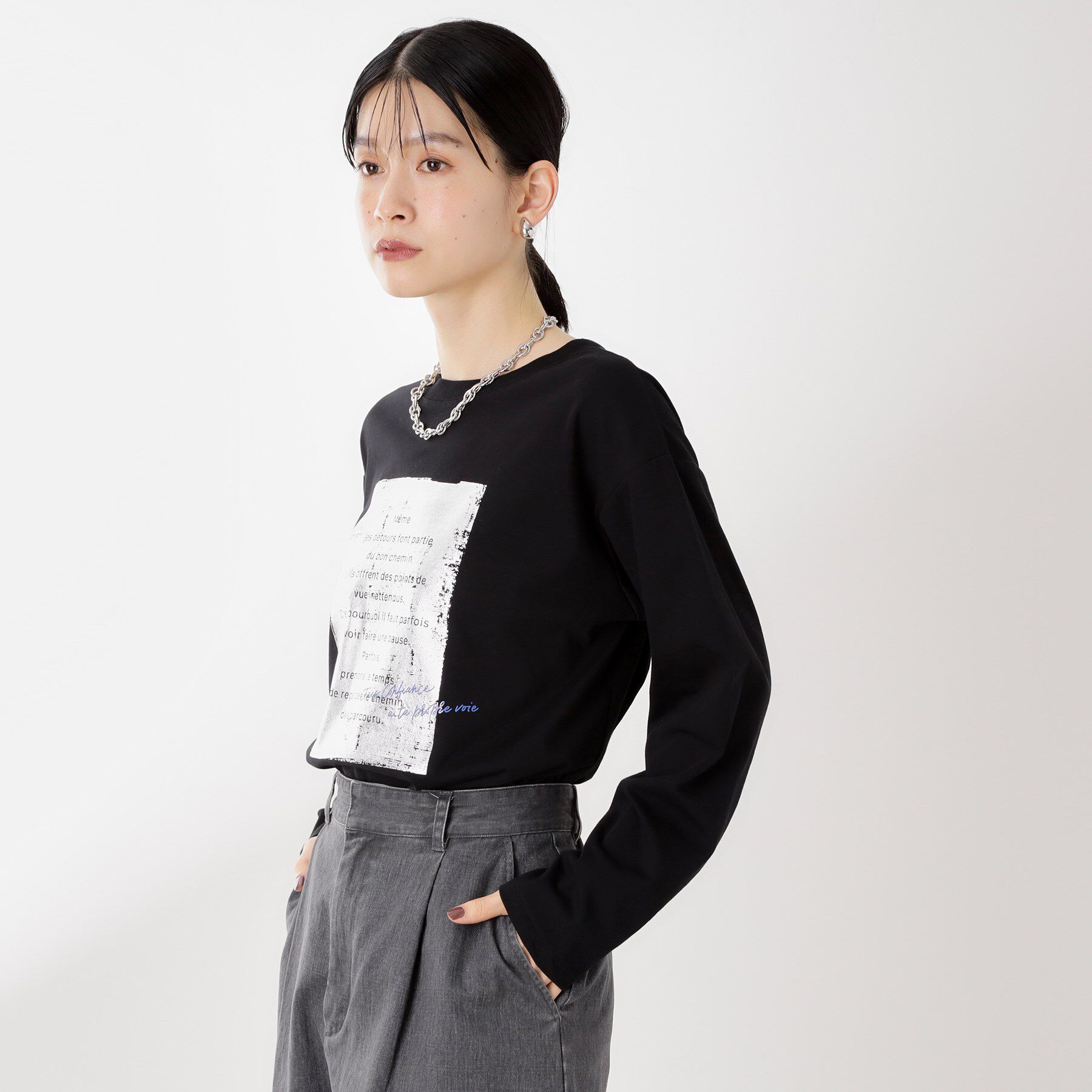 THE SHOP TK「ロゴアソート長袖Tシャツ【アンチピリング/UVカット/洗濯機OK】」|Tシャツ・カットソー|