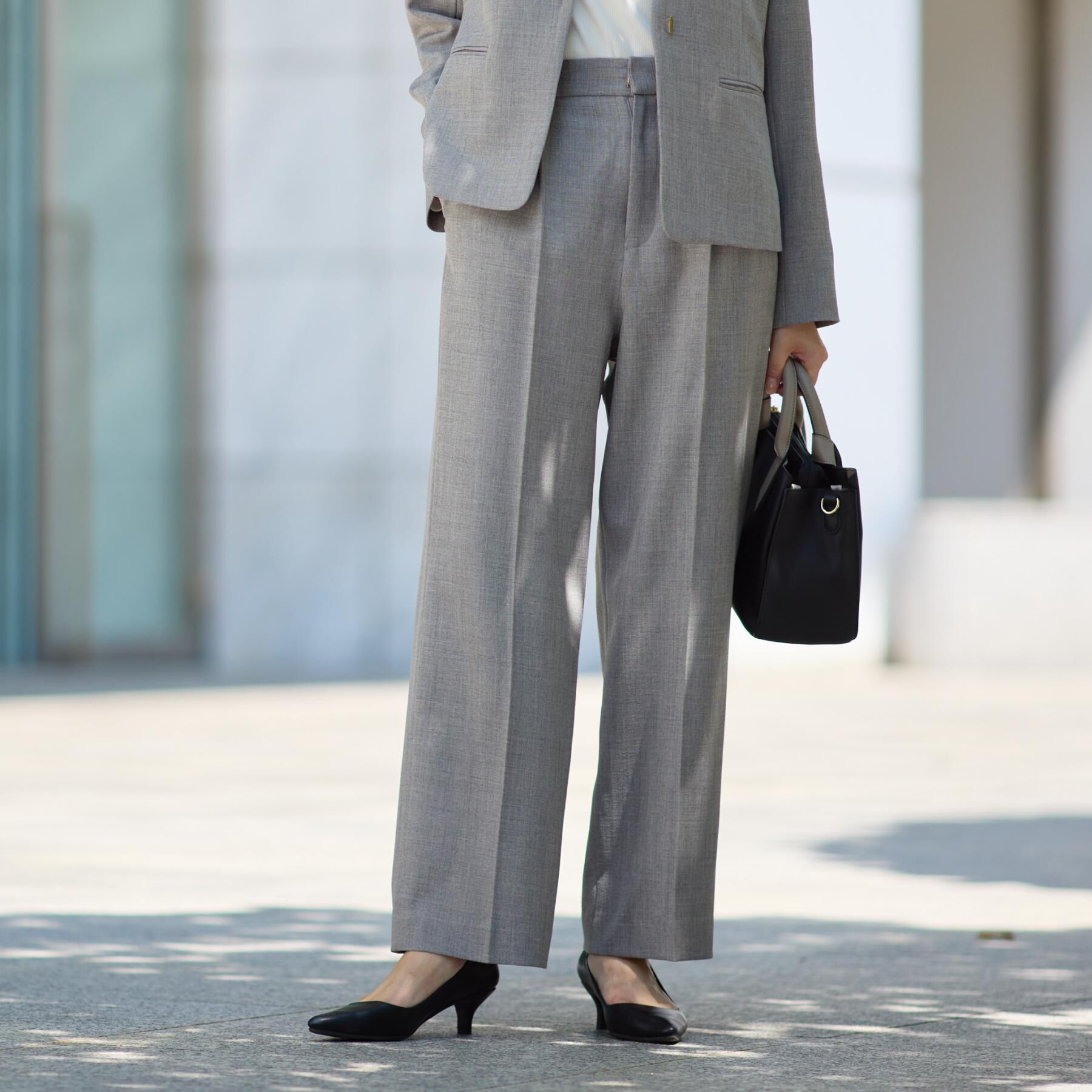 THE SHOP TK「ビジネスセミワイドパンツ【セットアップ可/洗濯機OK】/CAVIANシリーズ」|その他|チャコールグレー(0