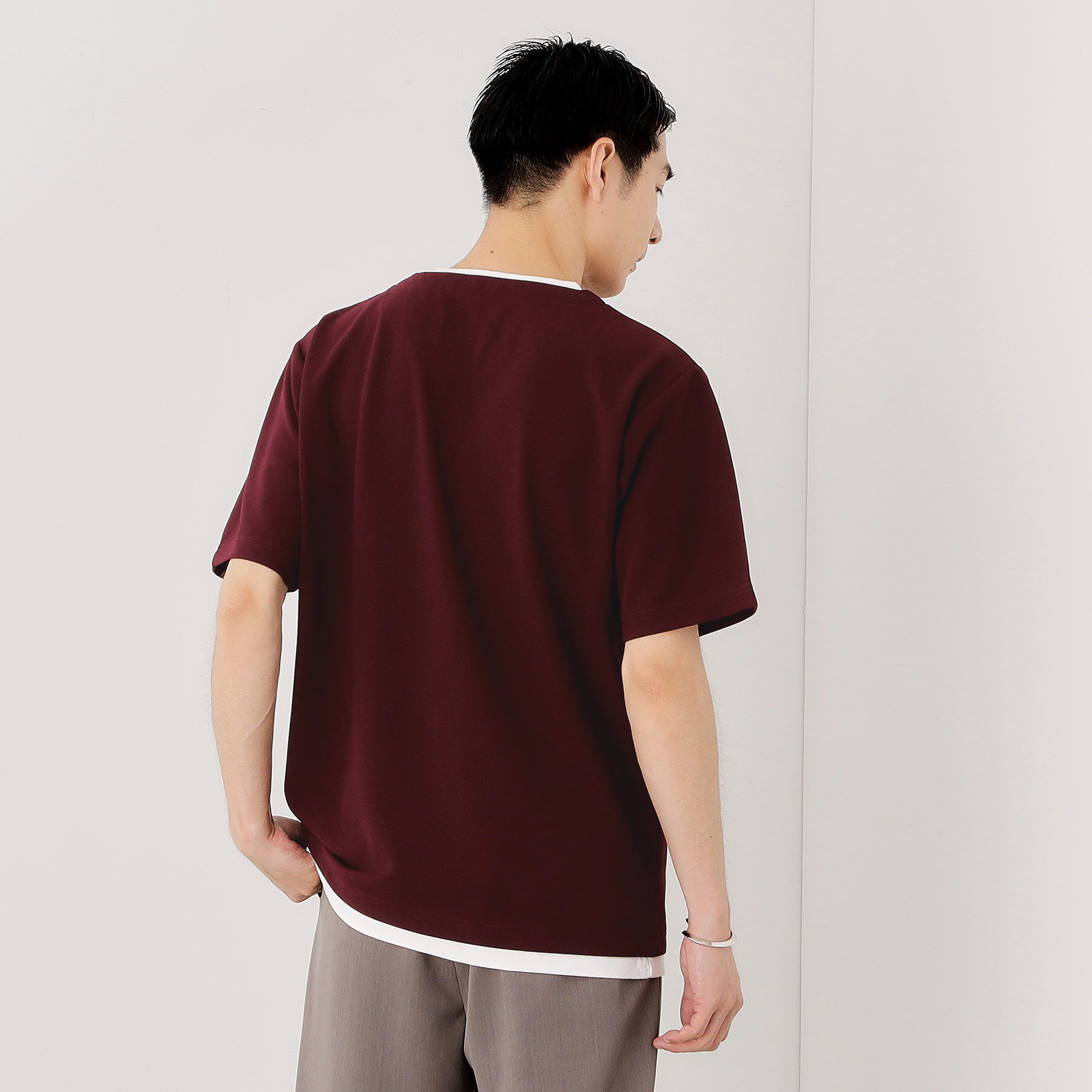 THE SHOP TK「ツイルキーネック半袖Tシャツ」|Tシャツ・カットソー|