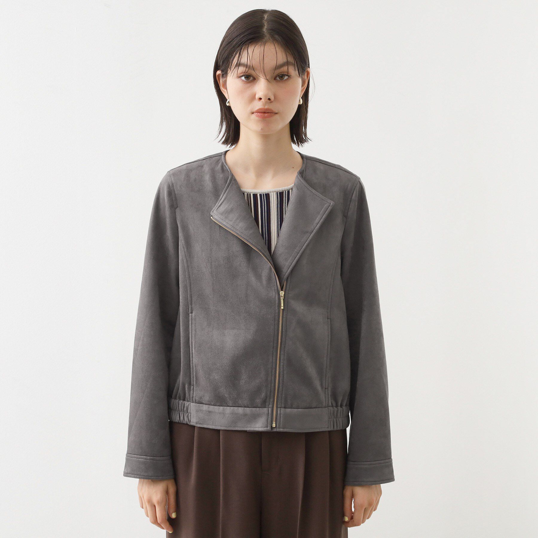 THE SHOP TK「スエードライク ライダースジャケット」|ライダースジャケット|