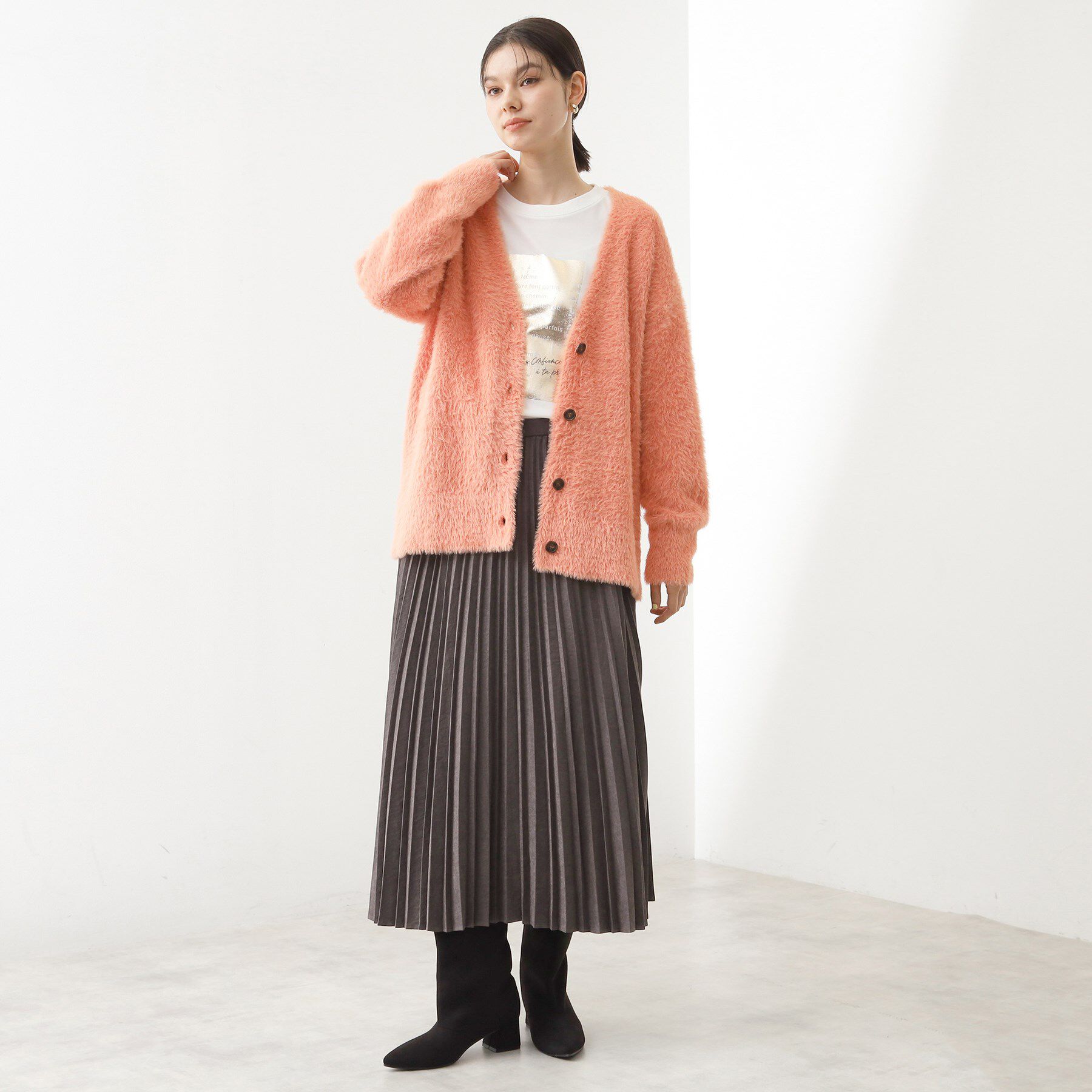 THE SHOP TK「スエードプリーツスカート【洗える】」|スカート|