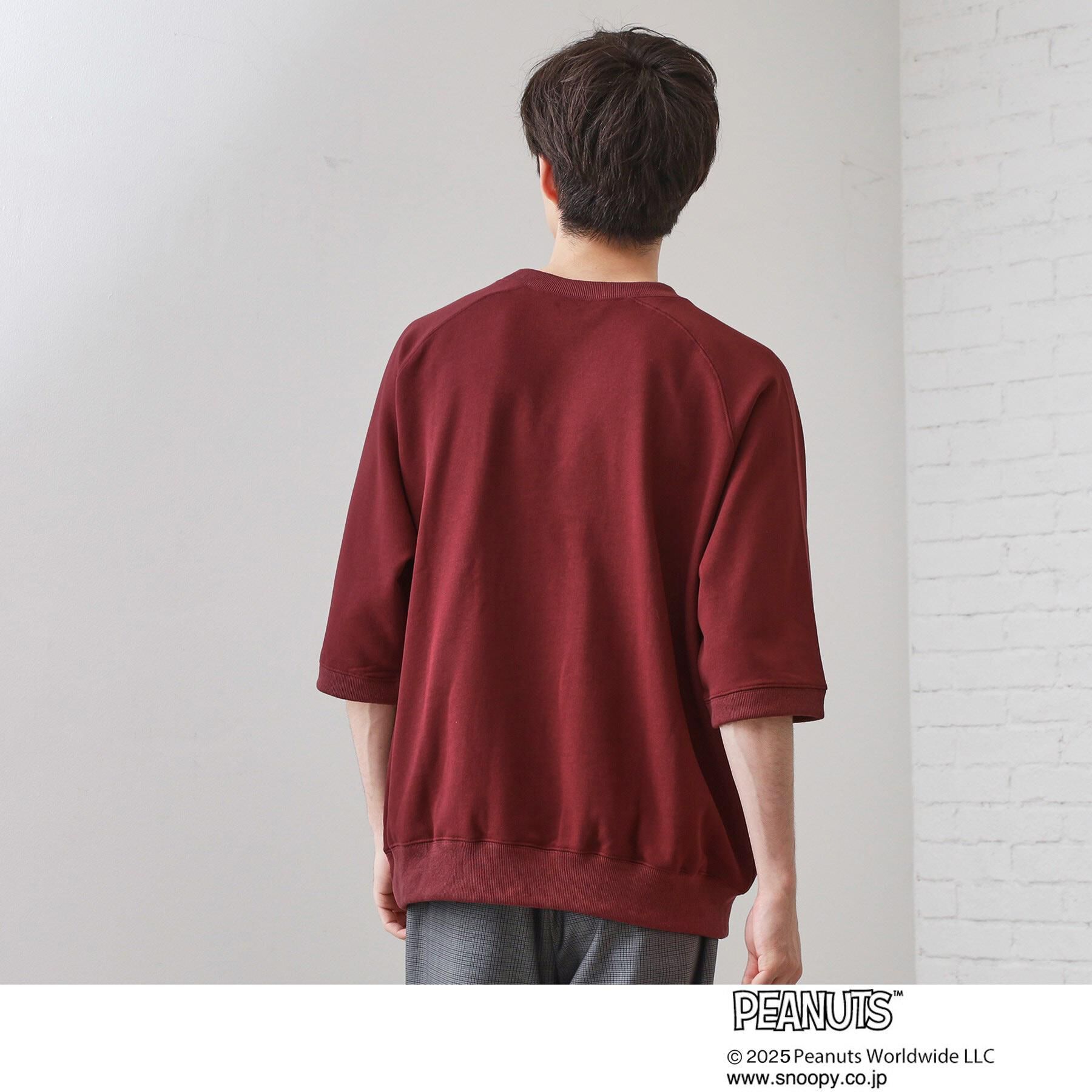 THE SHOP TK「Peanuts スヌーピー 6分袖裏毛スウェット」|Tシャツ・カットソー|