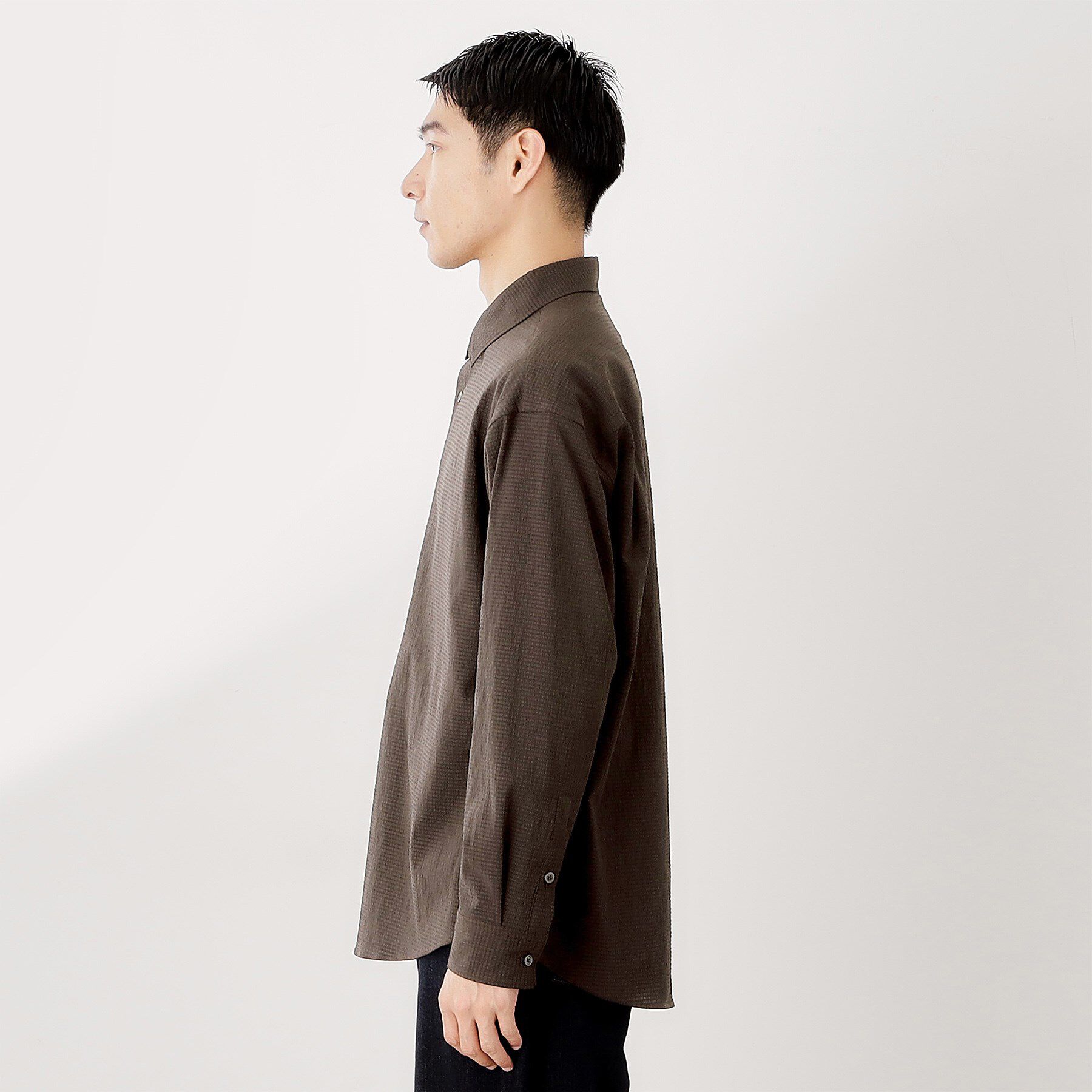 THE SHOP TK「シアサッカー長袖シャツ　【軽量/吸水速乾／イージーケア／洗濯機OK】」|シャツ・ブラウス|