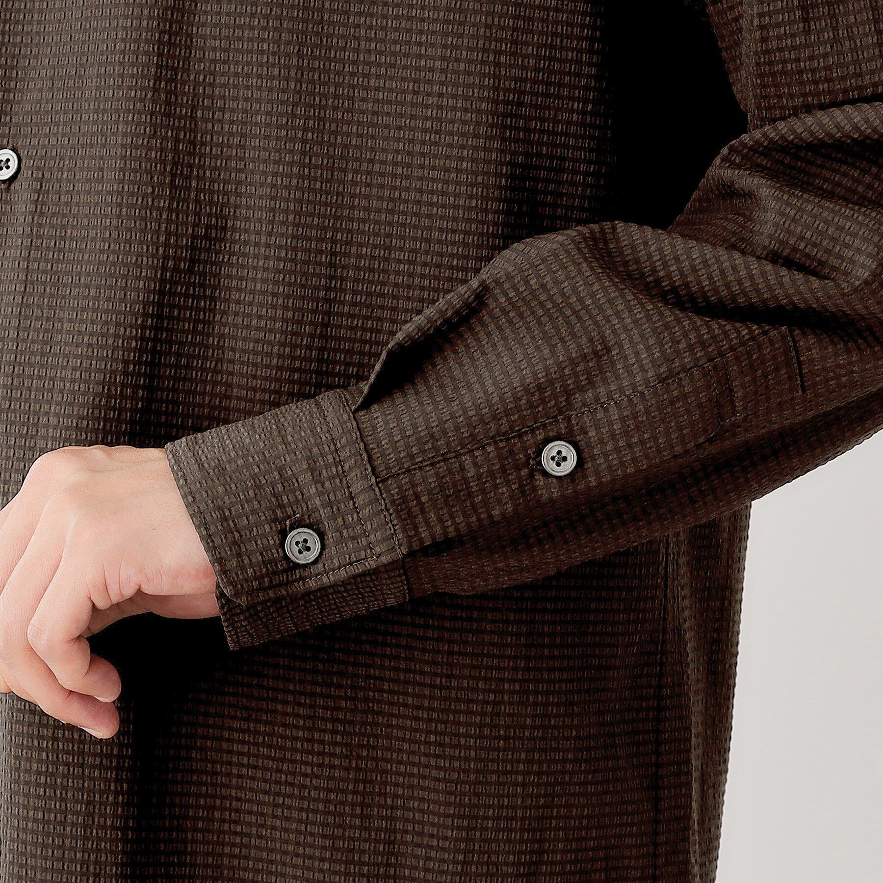 THE SHOP TK「シアサッカー長袖シャツ　【軽量/吸水速乾／イージーケア／洗濯機OK】」|シャツ・ブラウス|