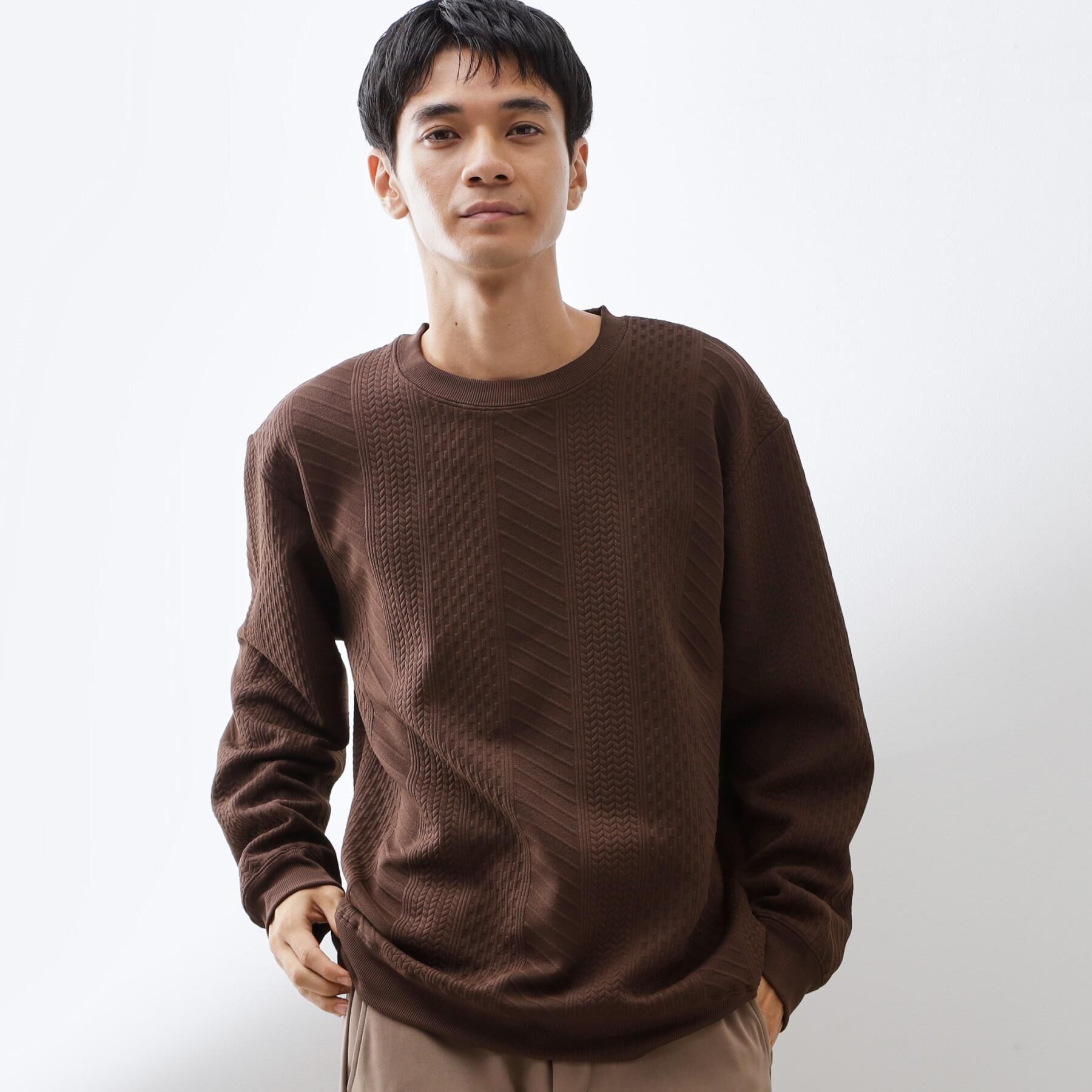 THE SHOP TK「【無地に飽きた方へ】ふくれジャカードスウェット　洗濯機OK/6色展開/ユニセックスでおすすめ！」|パーカー|