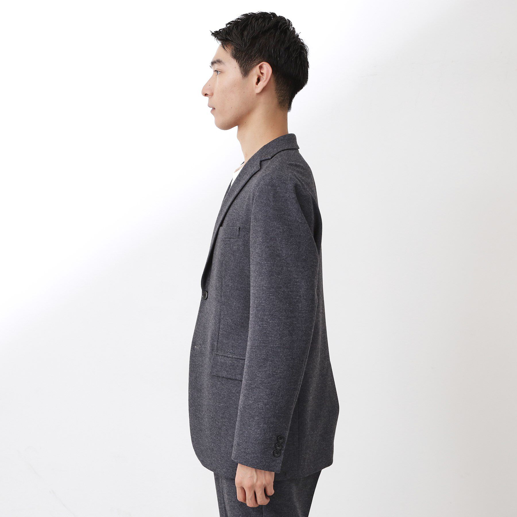 THE SHOP TK「起毛TRジャージジャケット 【洗濯機OK／ストレッチ／セットアップ可】」|テーラードジャケット|