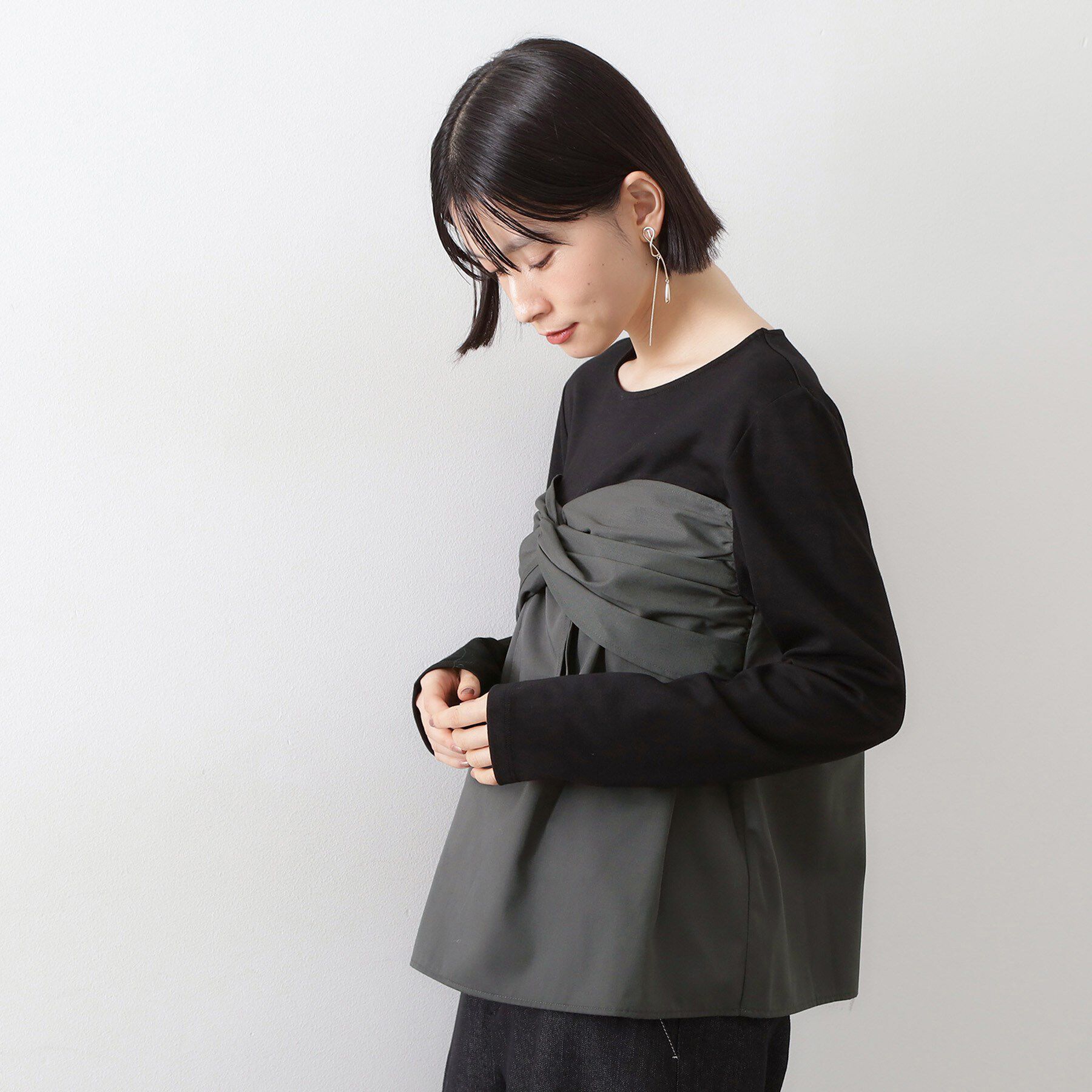 THE SHOP TK「布帛切替カットソー」|Tシャツ・カットソー|