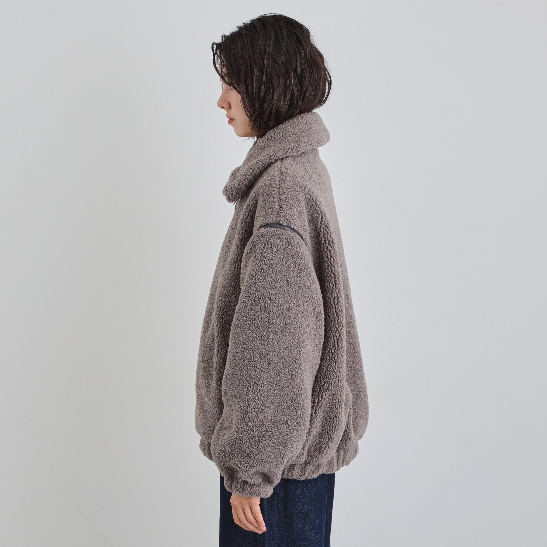 THE SHOP TK「マシュマロタッチ ボアボンバージャケット」|ブルゾン・スタジャン|