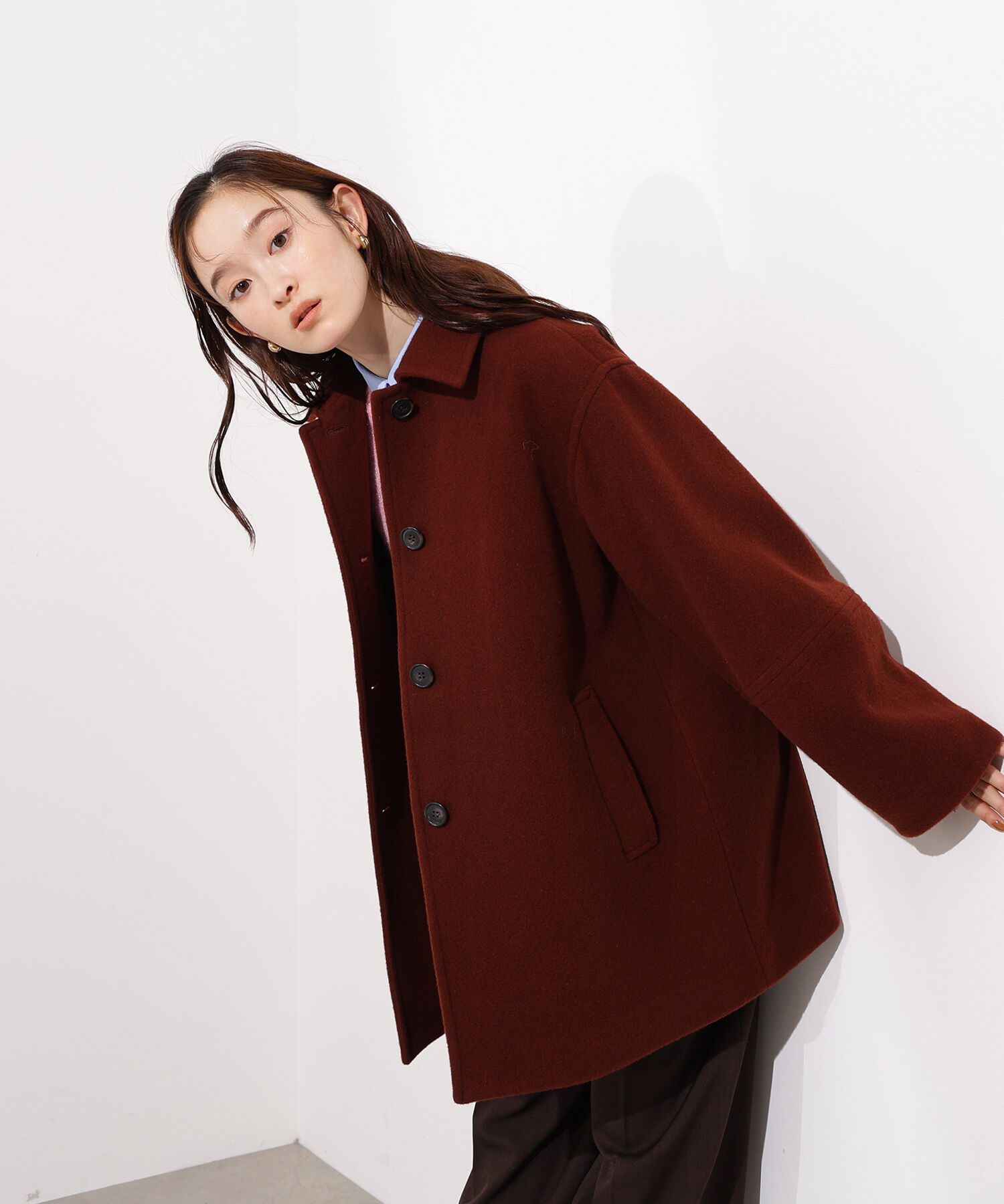  「ステンカラーミディコート」|ブルゾン・スタジャン|