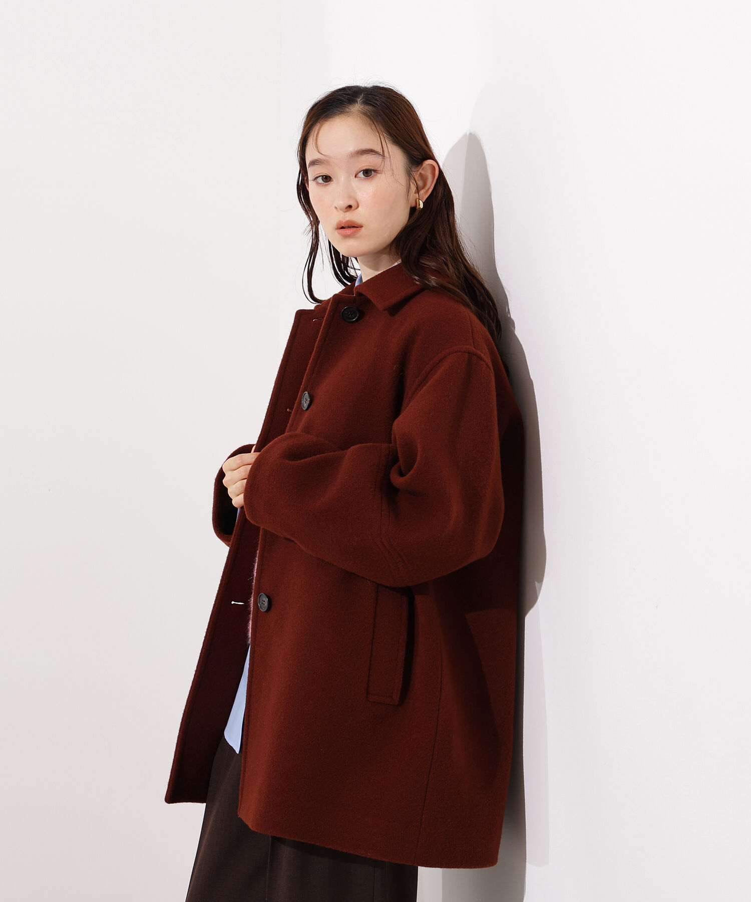  「ステンカラーミディコート」|ブルゾン・スタジャン|