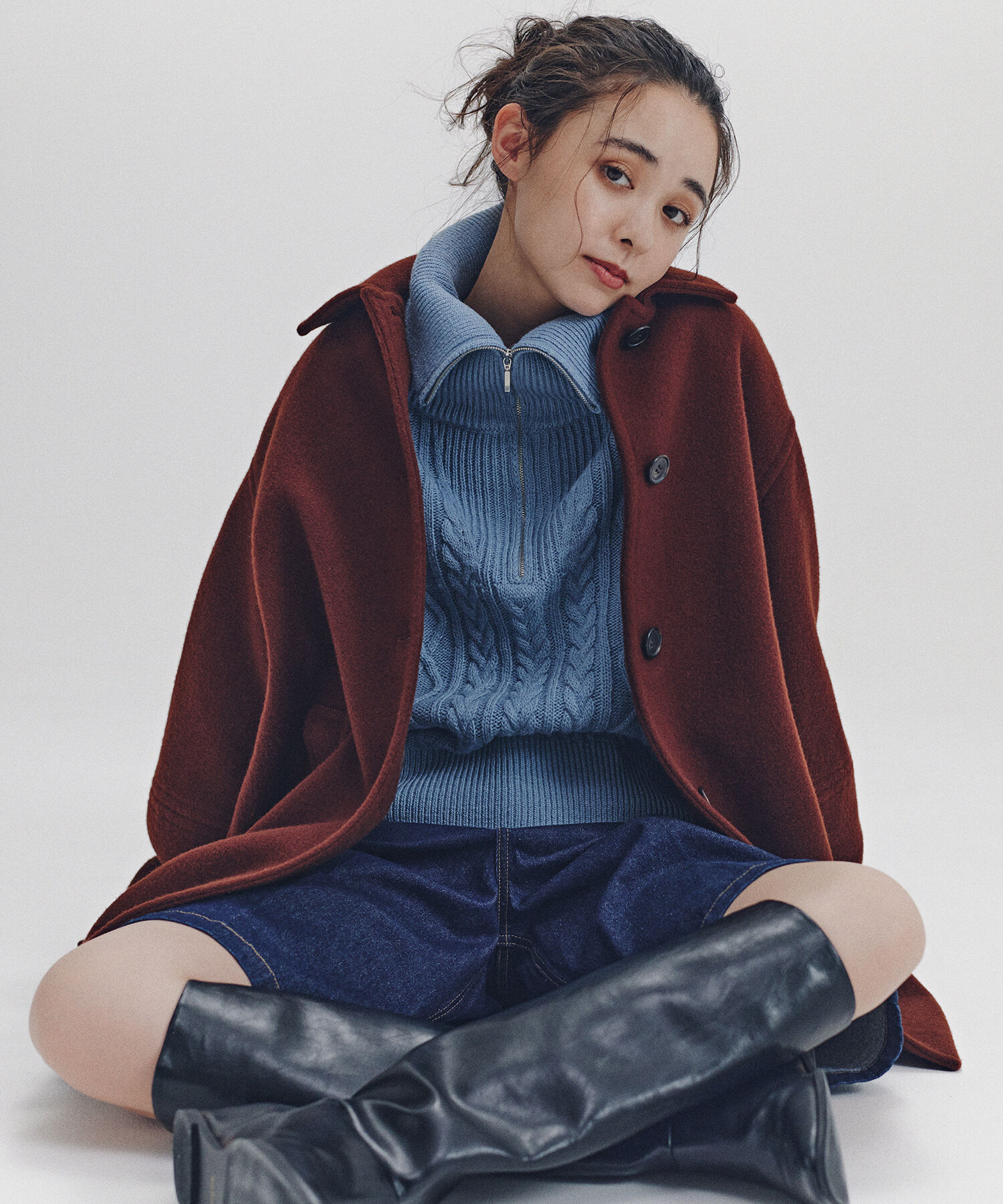  「ステンカラーミディコート」|ブルゾン・スタジャン|