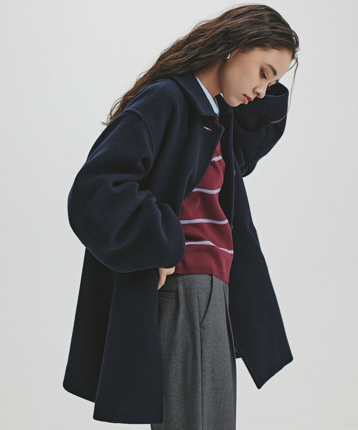  「ステンカラーミディコート」|ブルゾン・スタジャン|