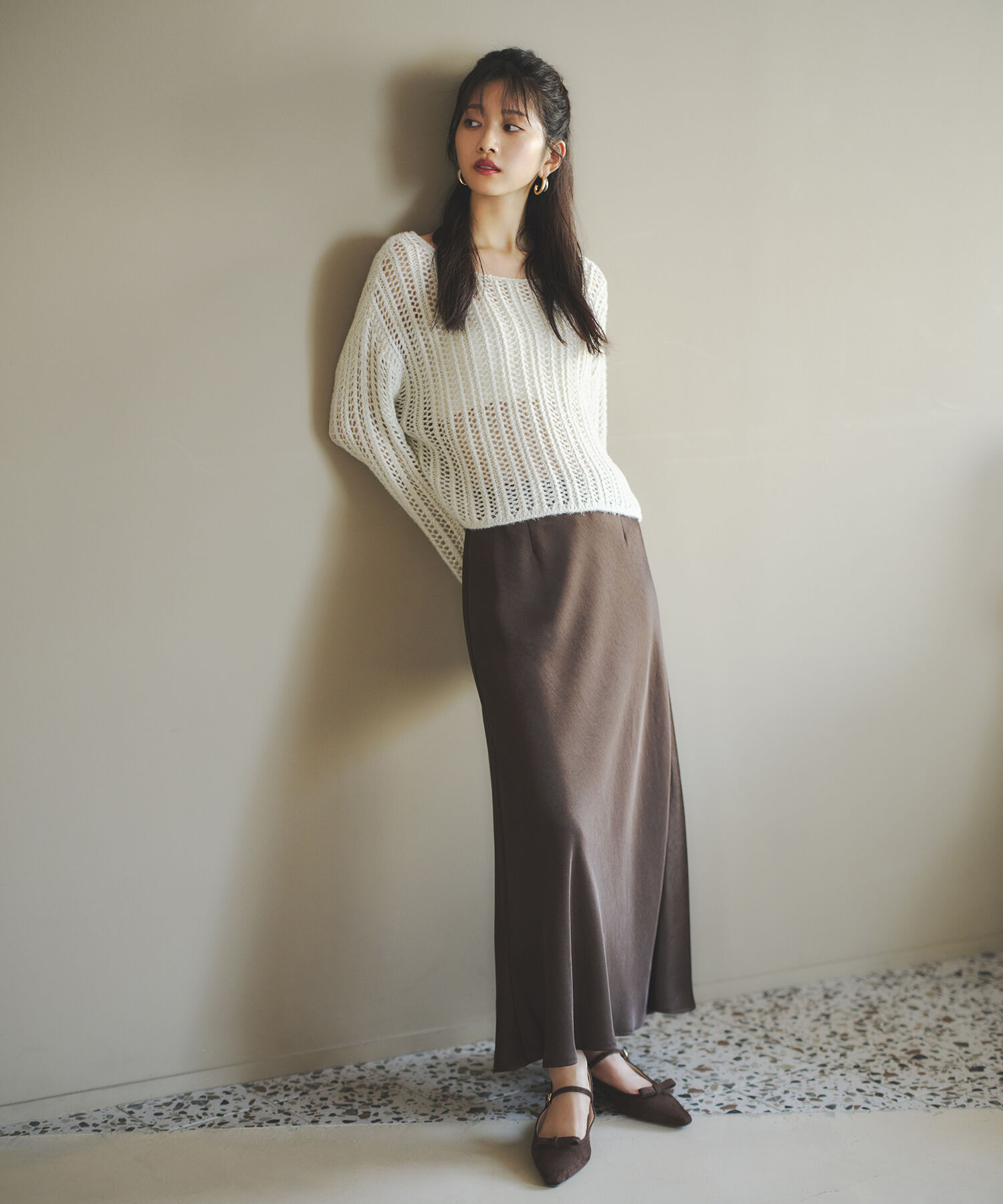  「サテンナロースカート」|スカート|