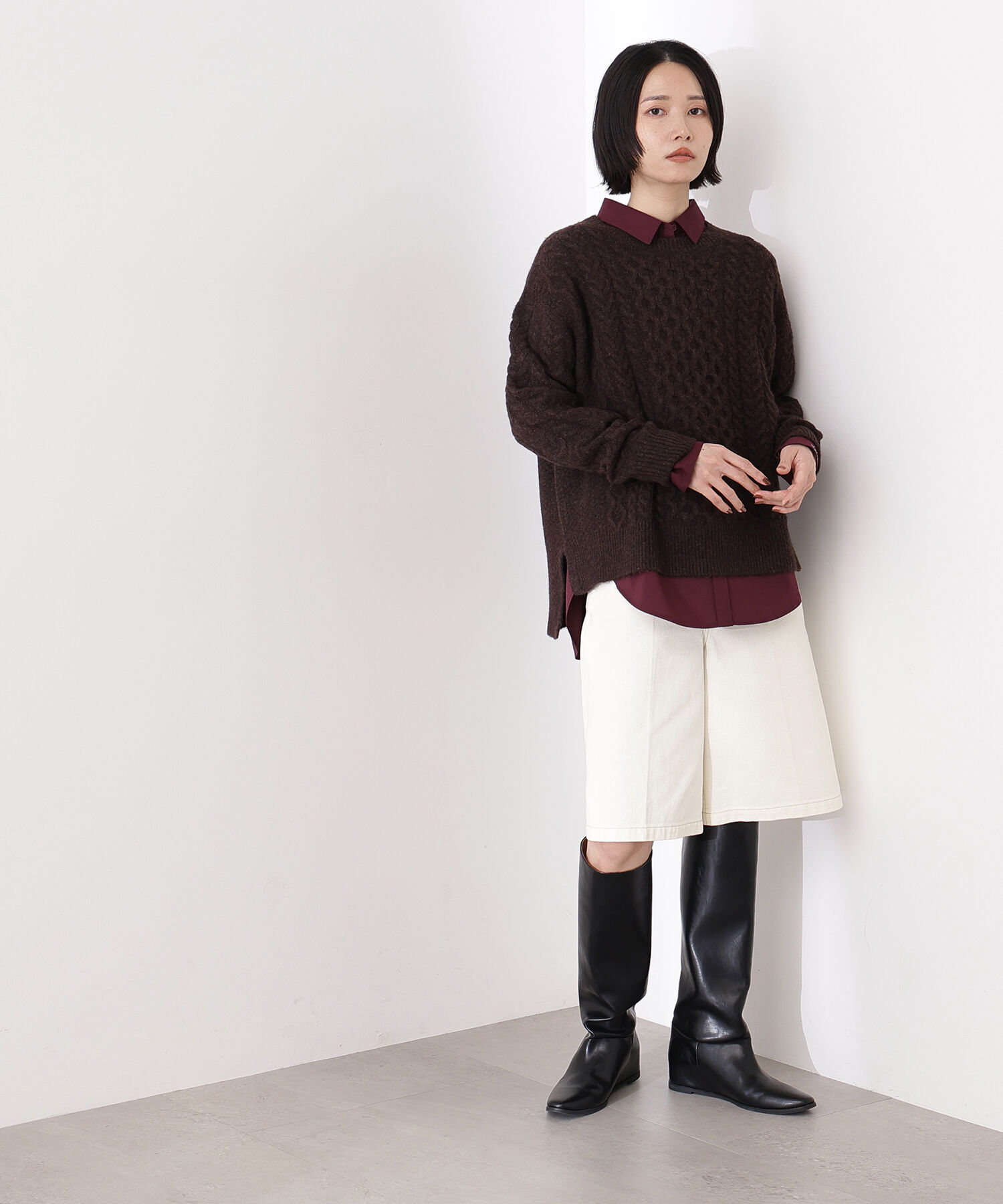  「ベーシックケーブルニット」|ニット・セーター|