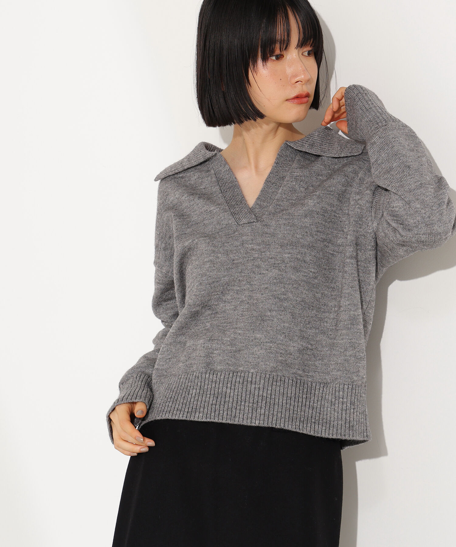  「開襟ボクシーニット」|ニット・セーター|