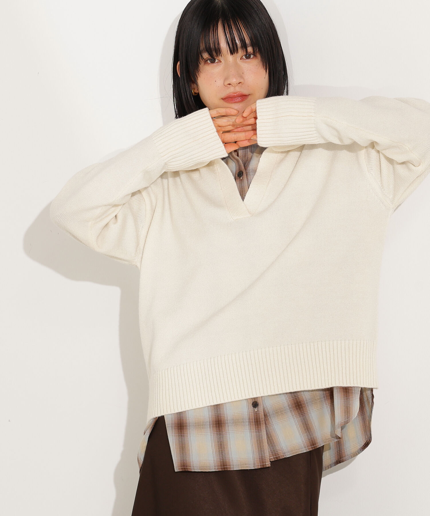  「開襟ボクシーニット」|ニット・セーター|