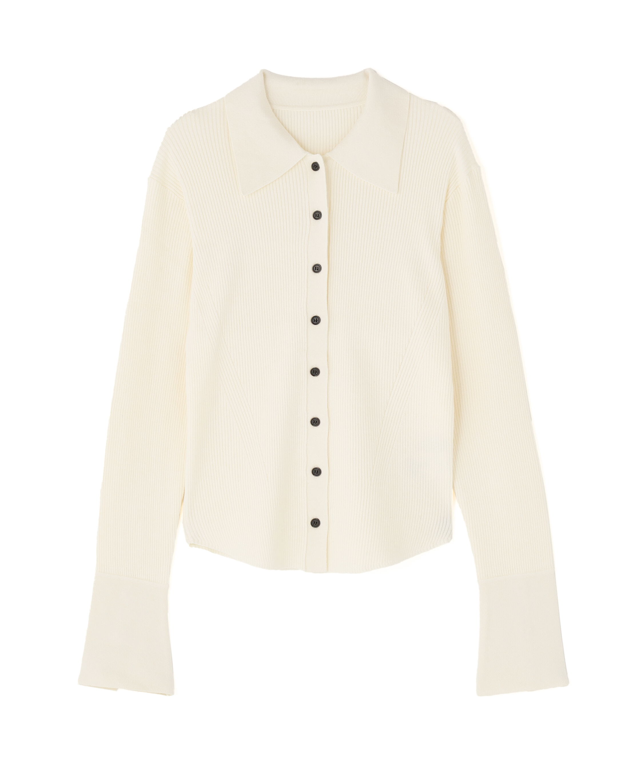  「ポロ襟フレアカフスニット」|ニット・セーター|