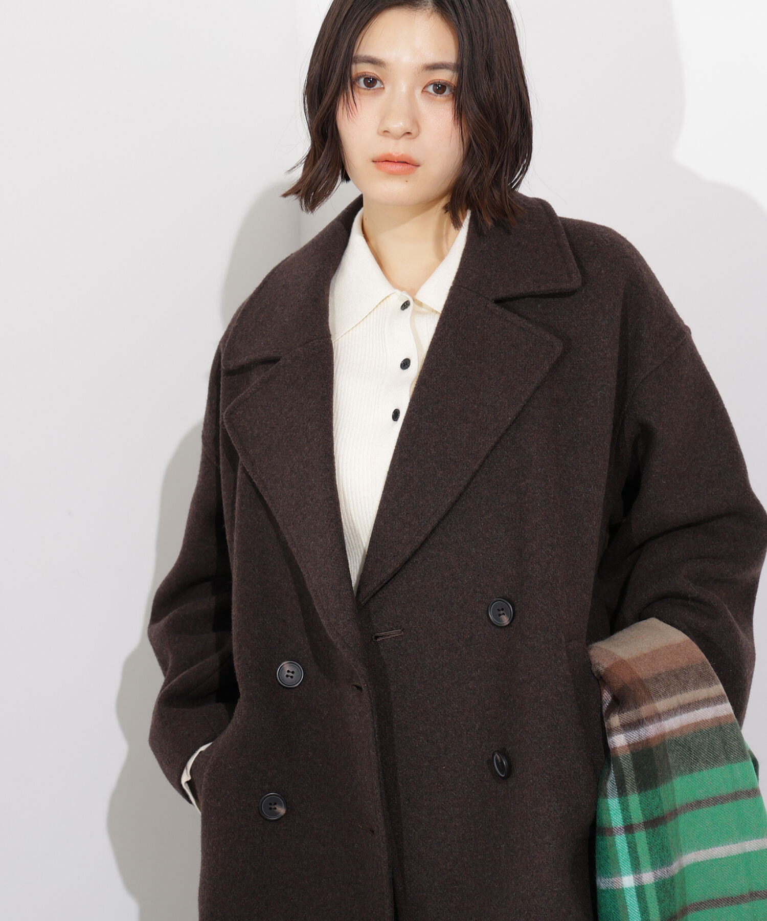  「ミドルPコート《ブラウン&times;ゴールドボタン：LUMINE・LUCUA・official site限定》」|ブルゾン・スタジャン|