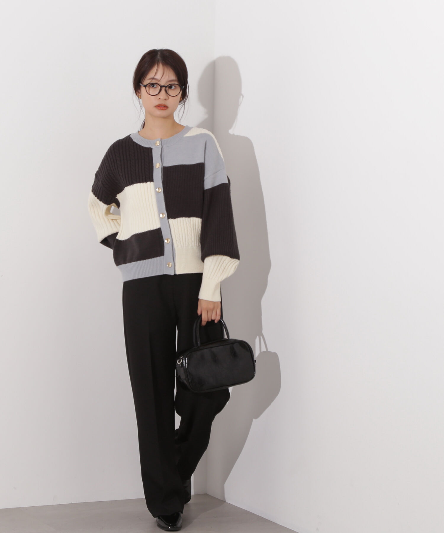  「カラーブロッキングカーディガン」|ニット・セーター|