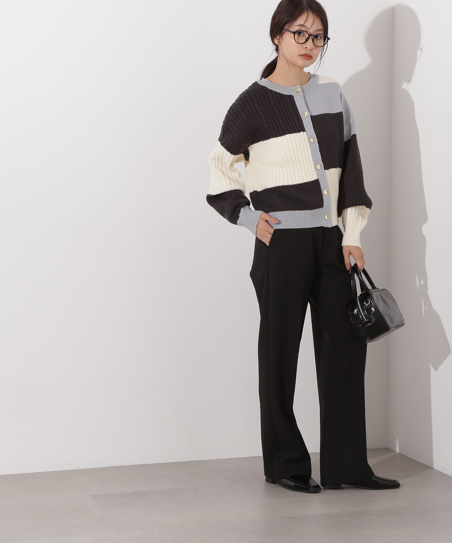  「カラーブロッキングカーディガン」|ニット・セーター|