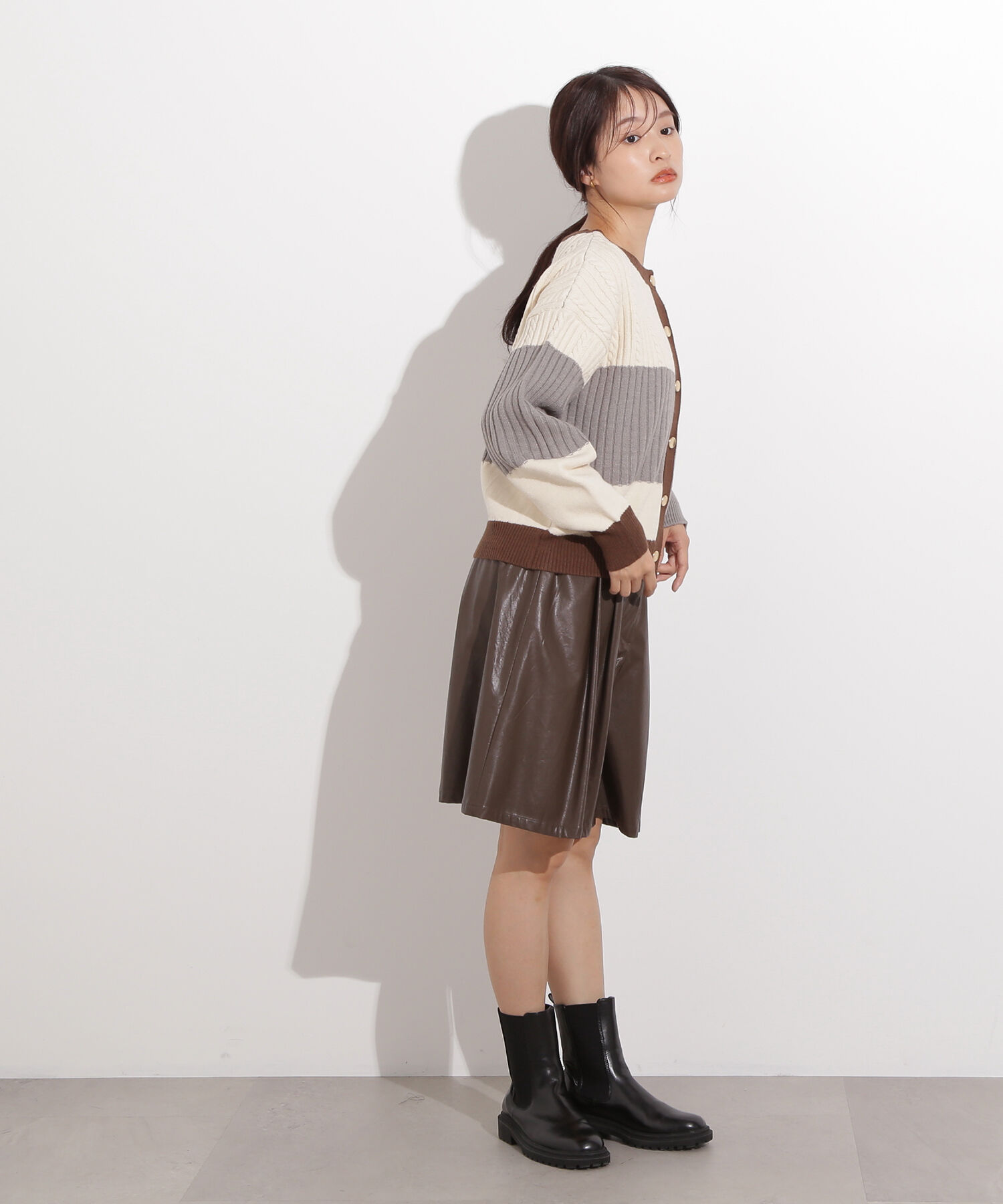  「カラーブロッキングカーディガン」|ニット・セーター|