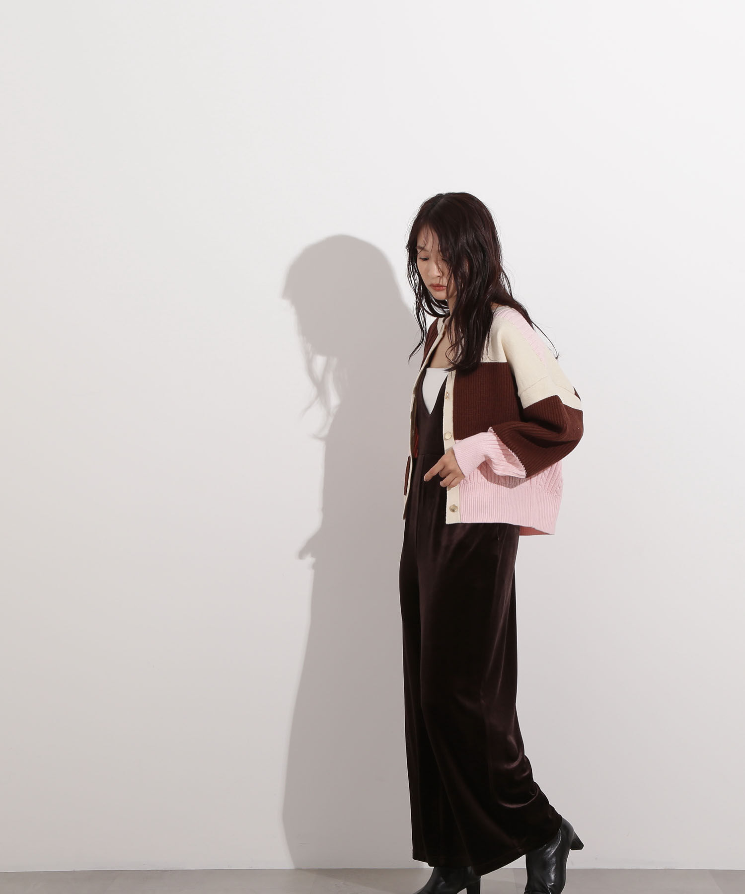  「カラーブロッキングカーディガン」|ニット・セーター|