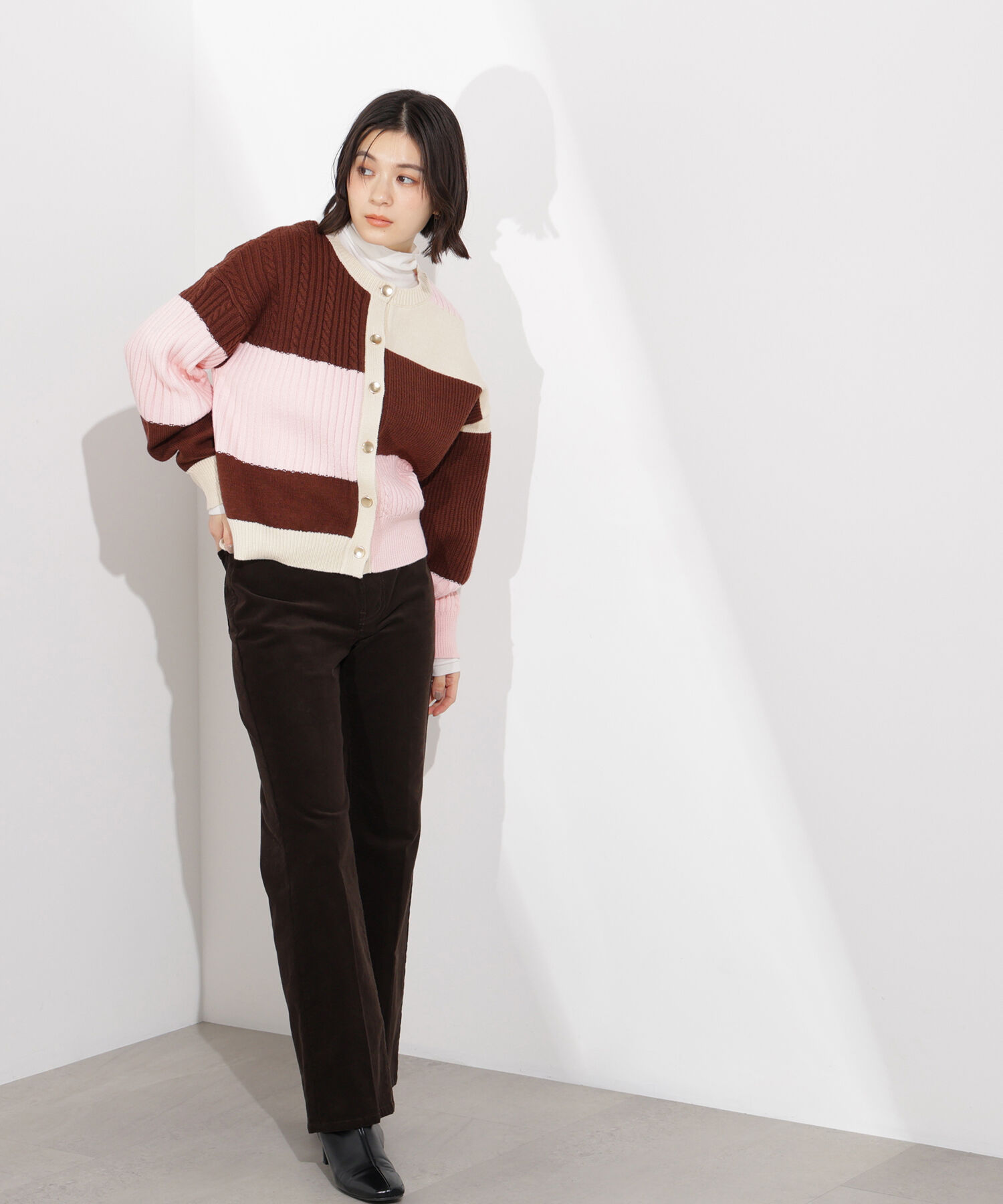 「カラーブロッキングカーディガン」|ニット・セーター|