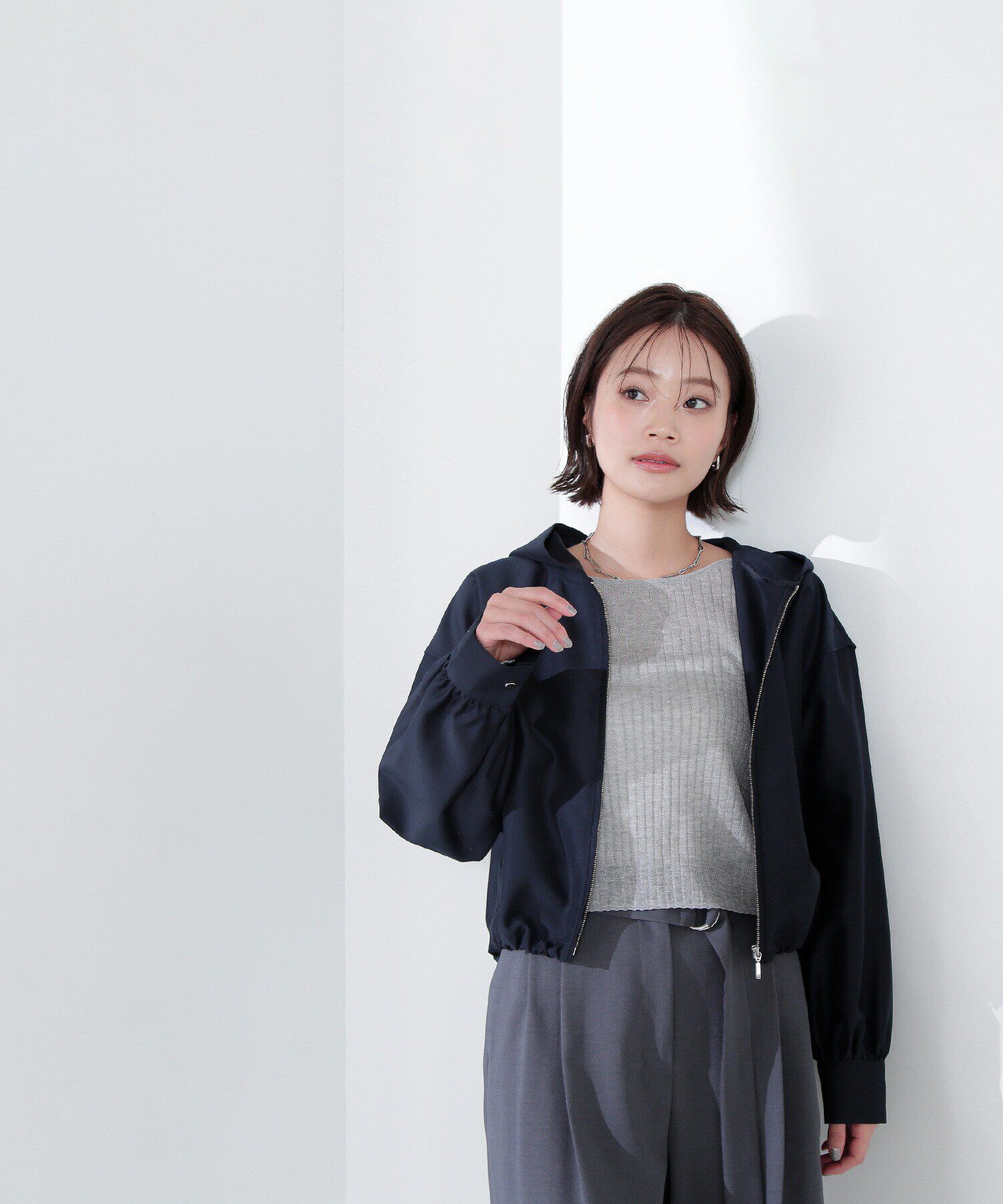  「シアーフォルムフーディーブルゾン」|ブルゾン・スタジャン|