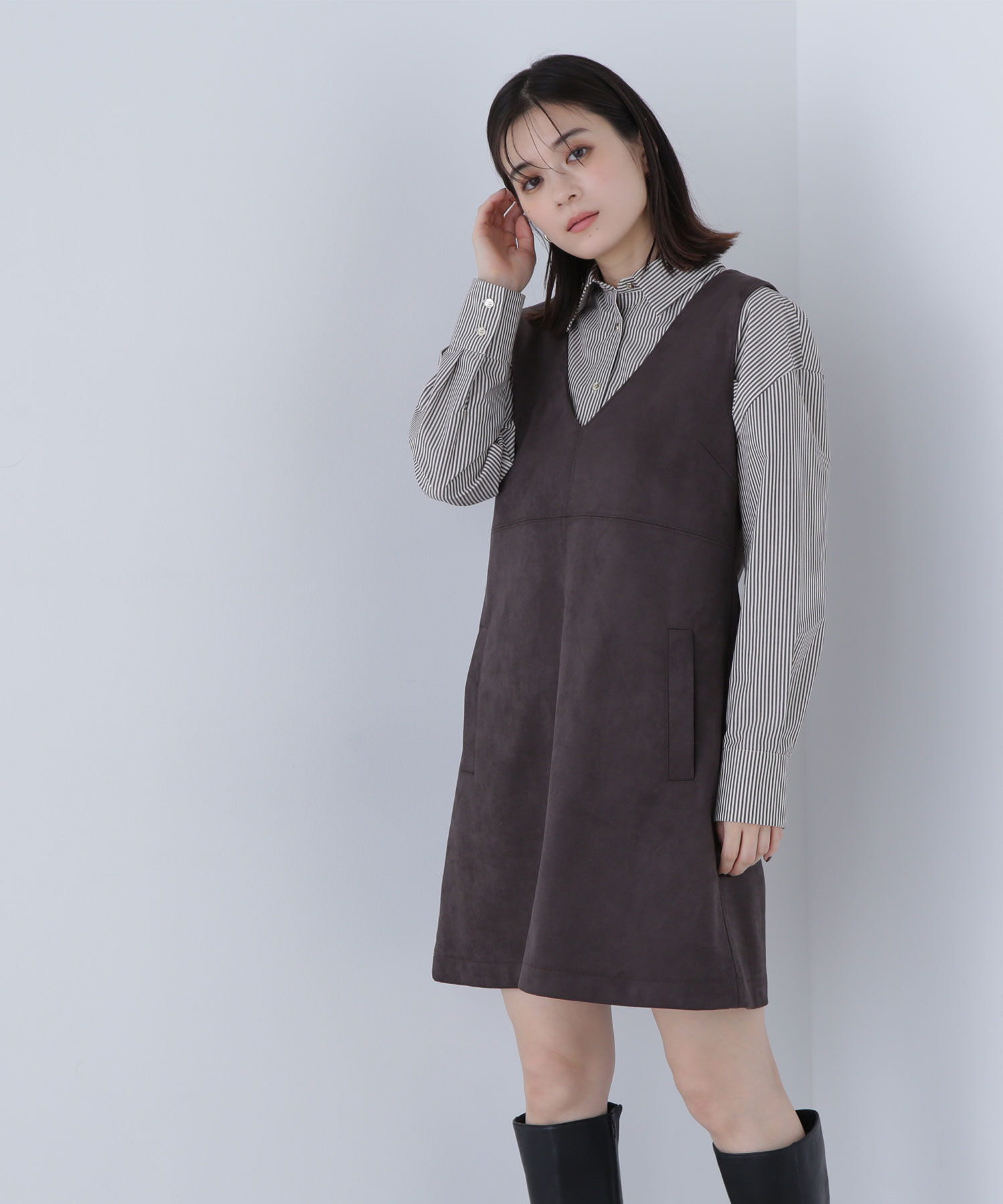  「フェイクスウェードミニジャンスカ」|ワンピース|