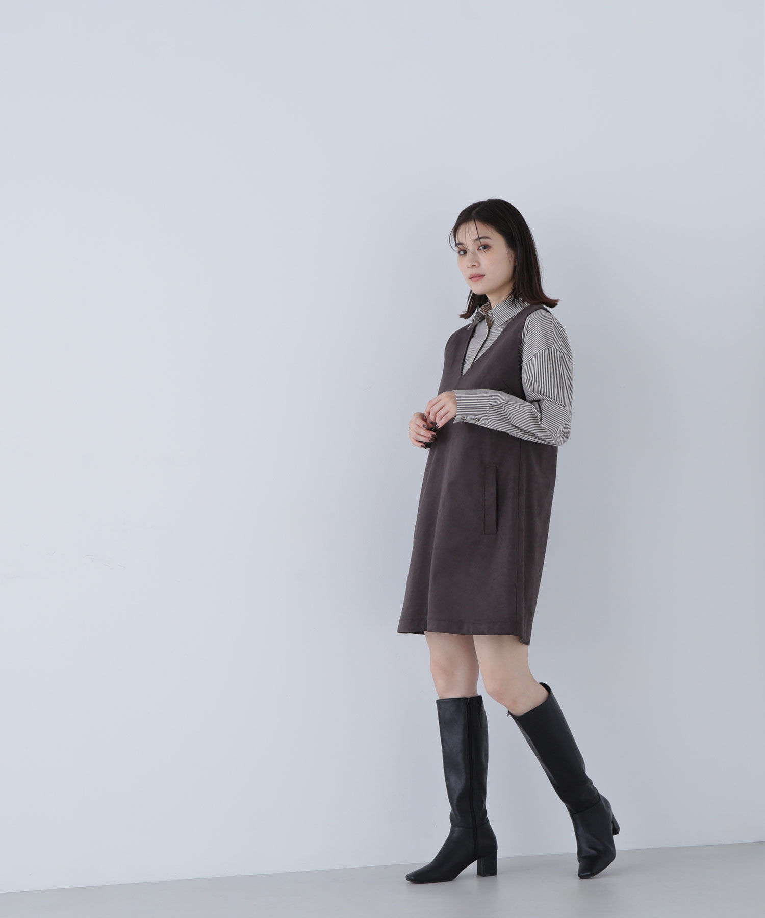  「フェイクスウェードミニジャンスカ」|ワンピース|