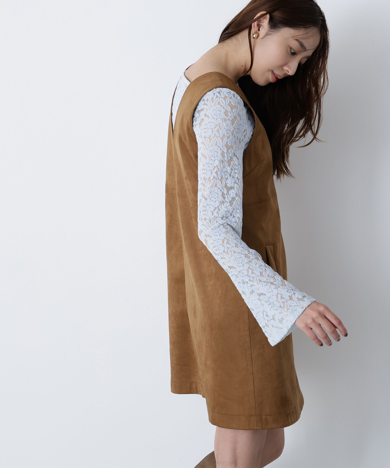  「フェイクスウェードミニジャンスカ」|ワンピース|