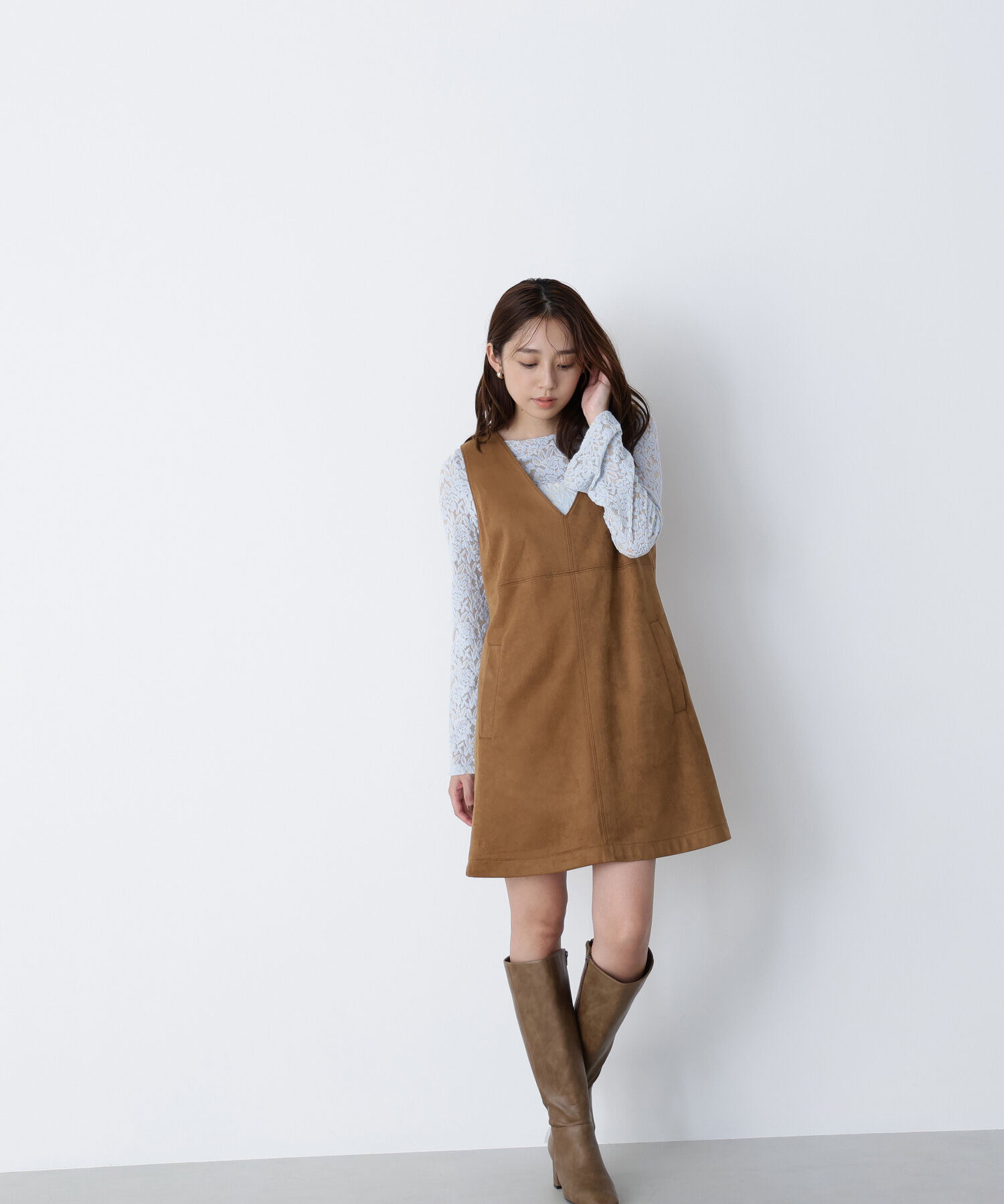  「フェイクスウェードミニジャンスカ」|ワンピース|