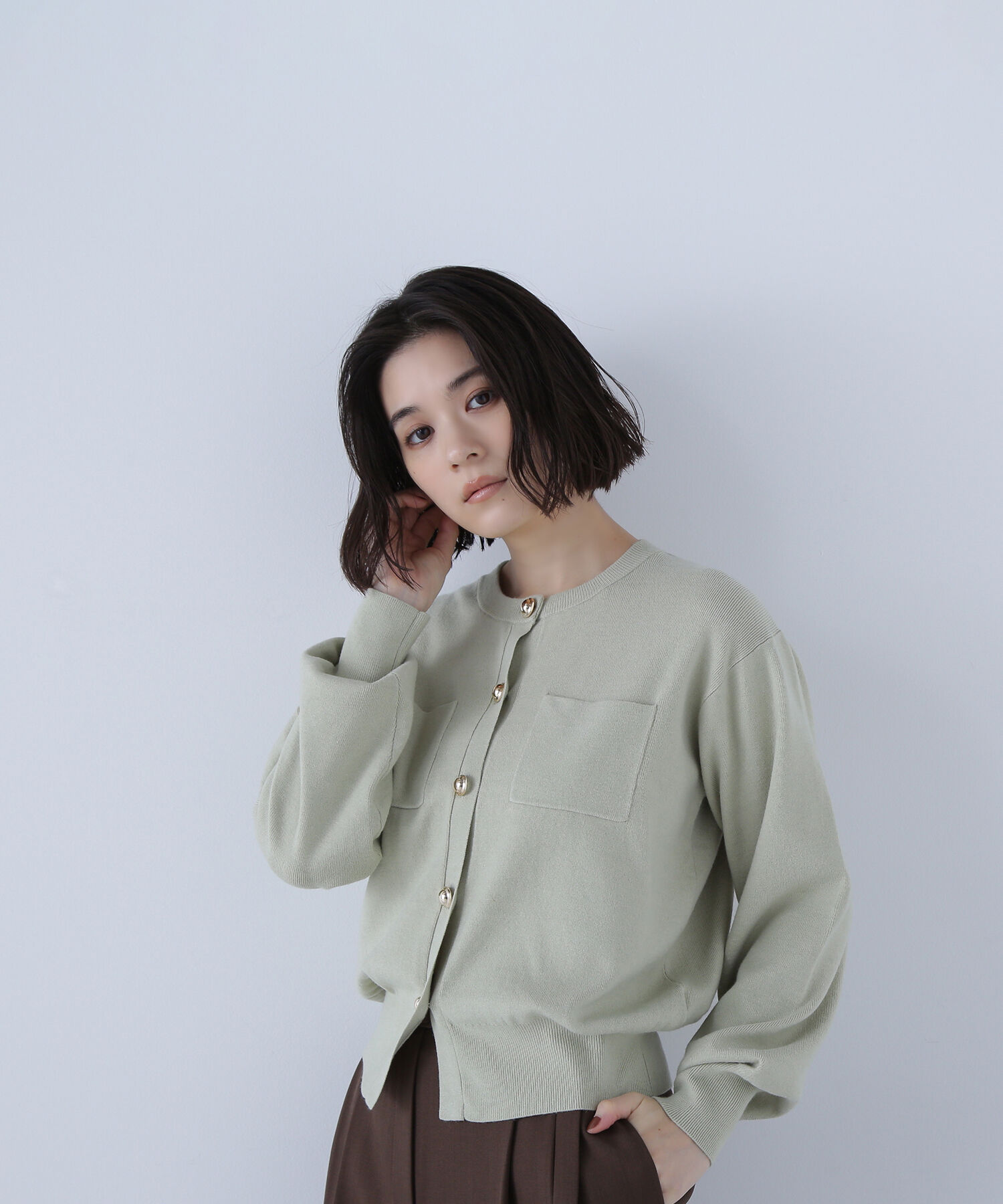  「2wayカラーニットジャケット」|ニット・セーター|