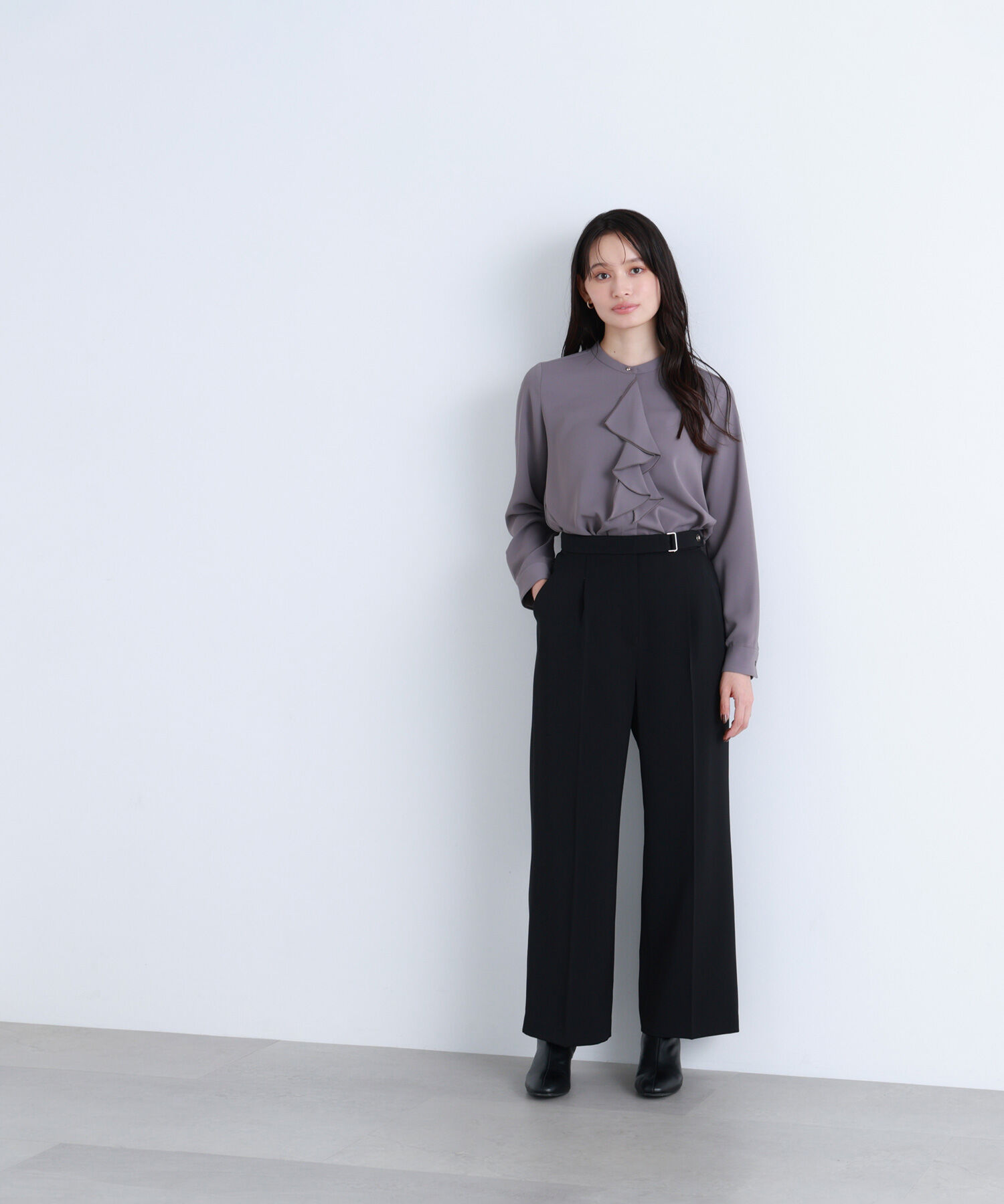  「メタルディティールタックワイドパンツ」|その他|