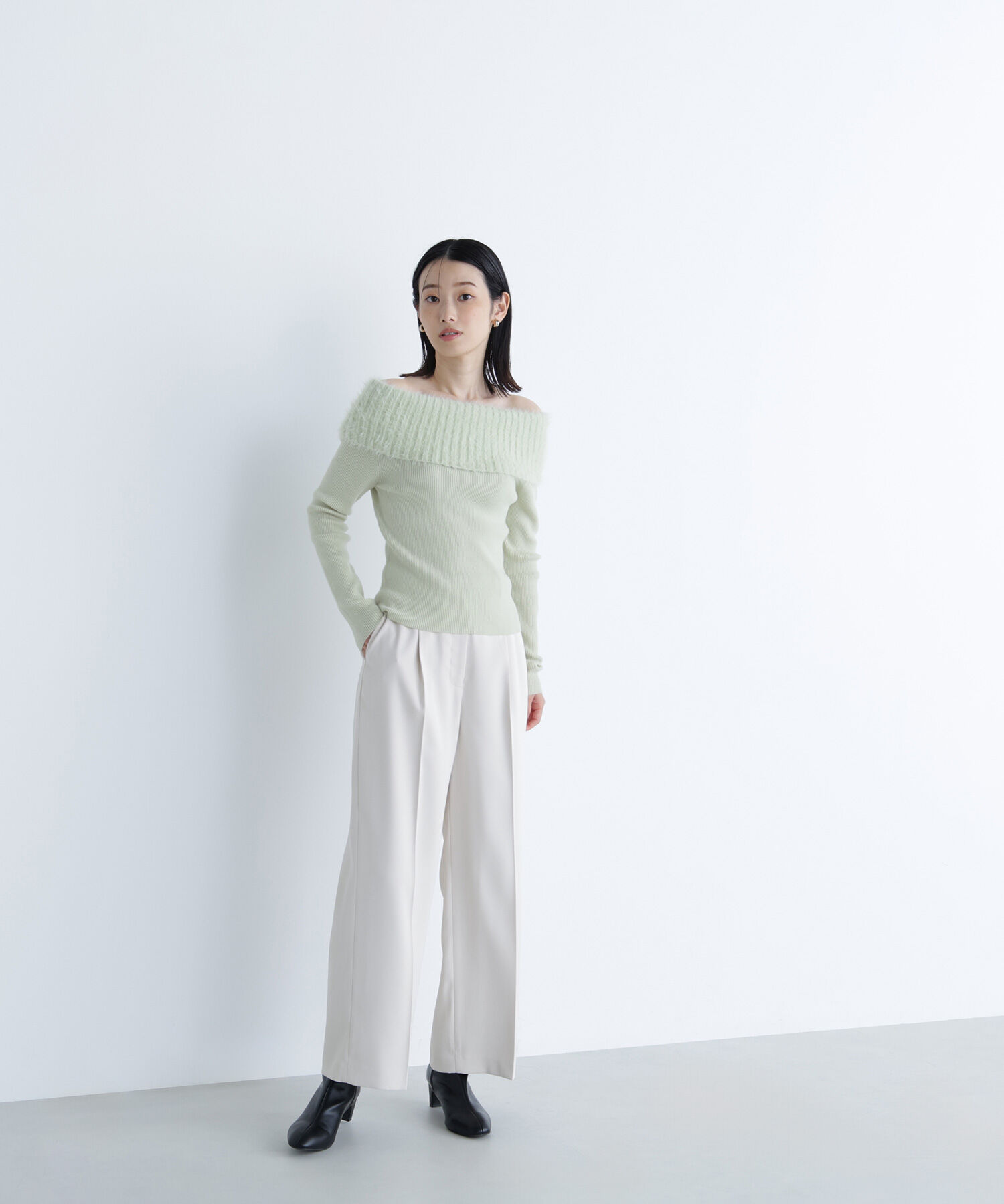  「メタルディティールタックワイドパンツ」|その他|