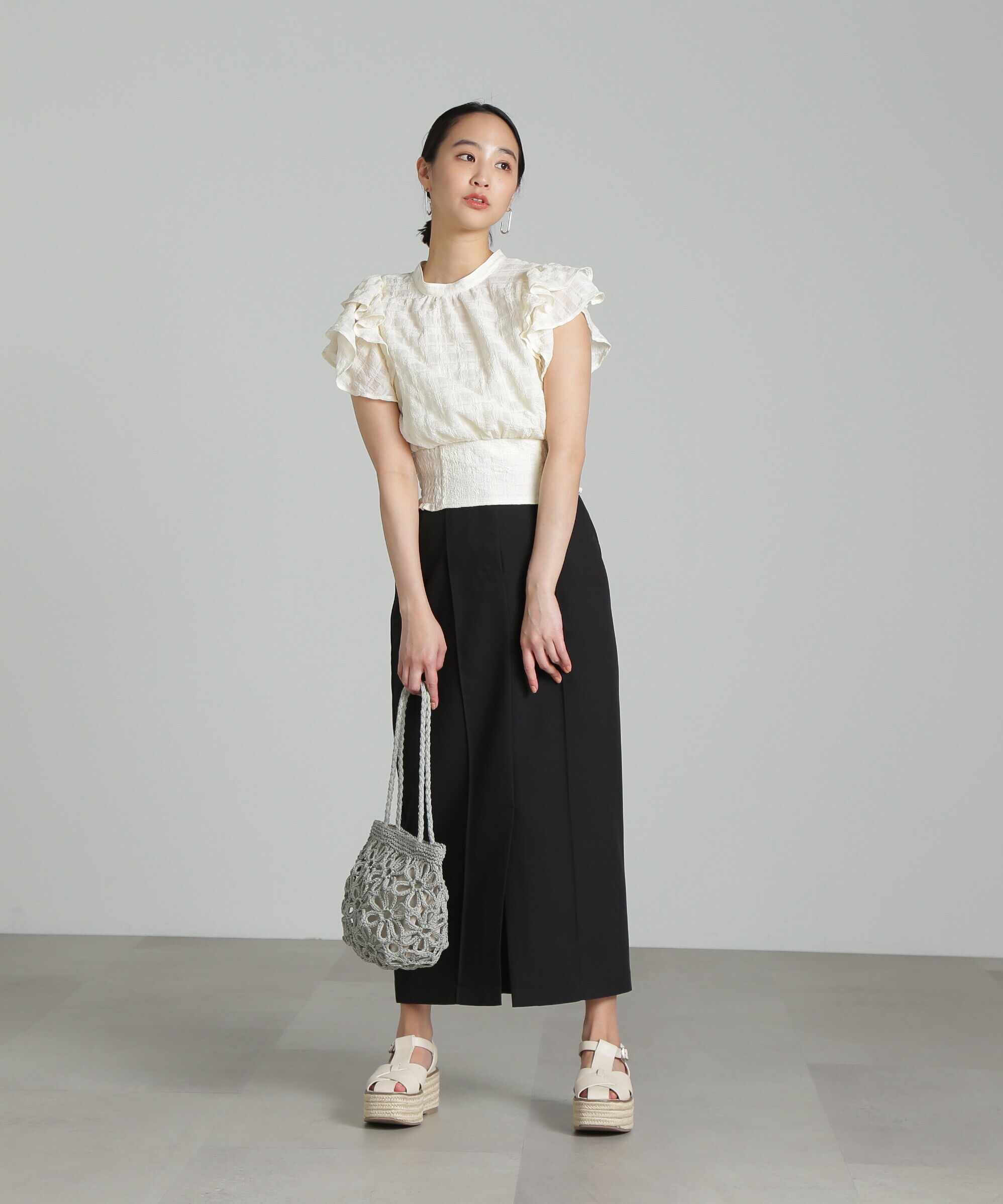  「[低身長サイズ/Sシリーズ]ピンタックナロースカート」|スカート|